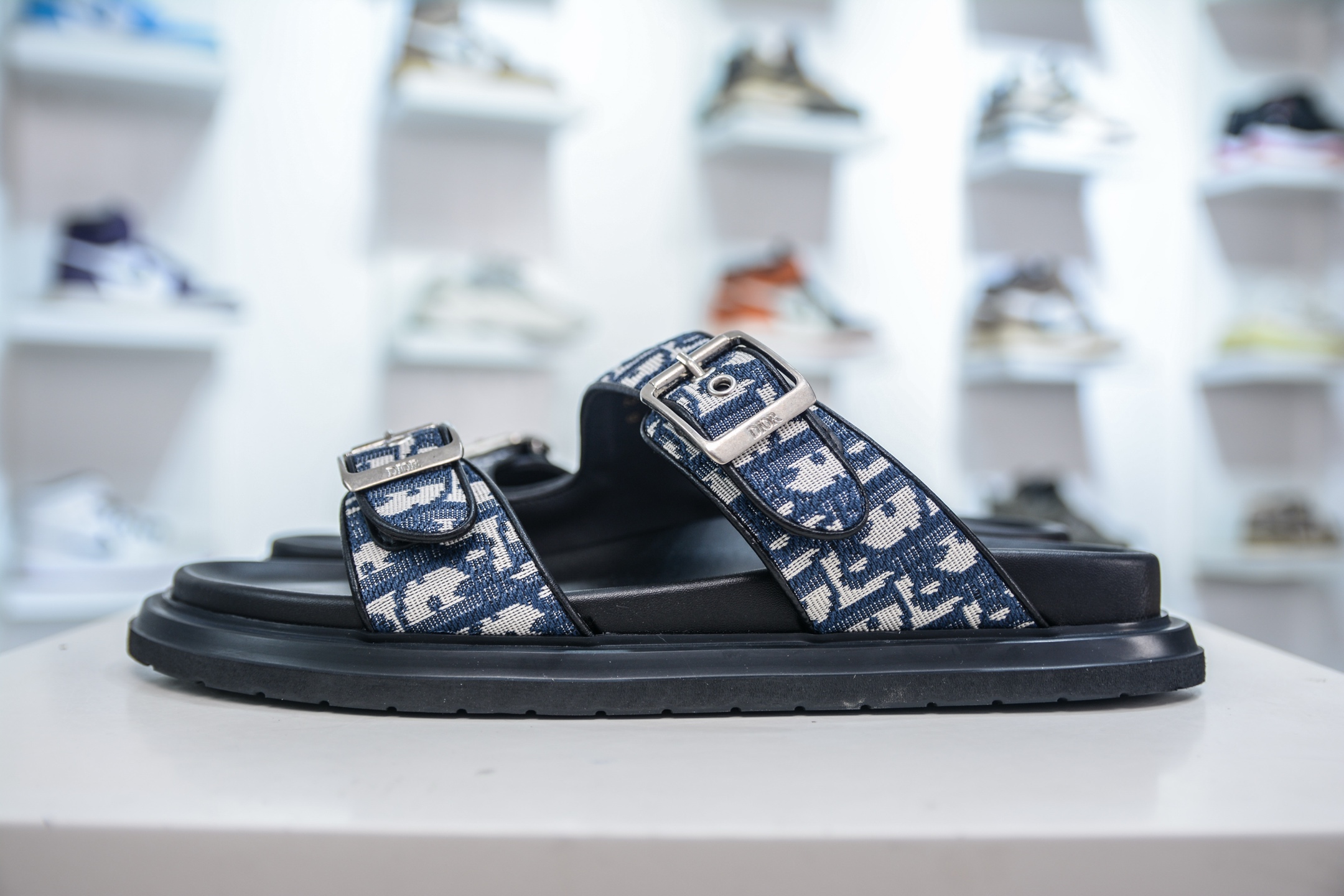 Dior Aqua Flat Sandals in Blue Denim with CD Buckle, Sizes 39-46 1 i1749754215281 7742 0 0