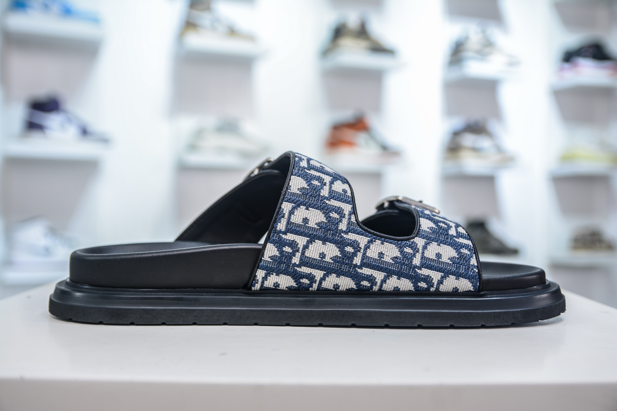 Dior Aqua Flat Sandals in Blue Denim with CD Buckle, Sizes 39-46 3 i1749754215417 253 0 2