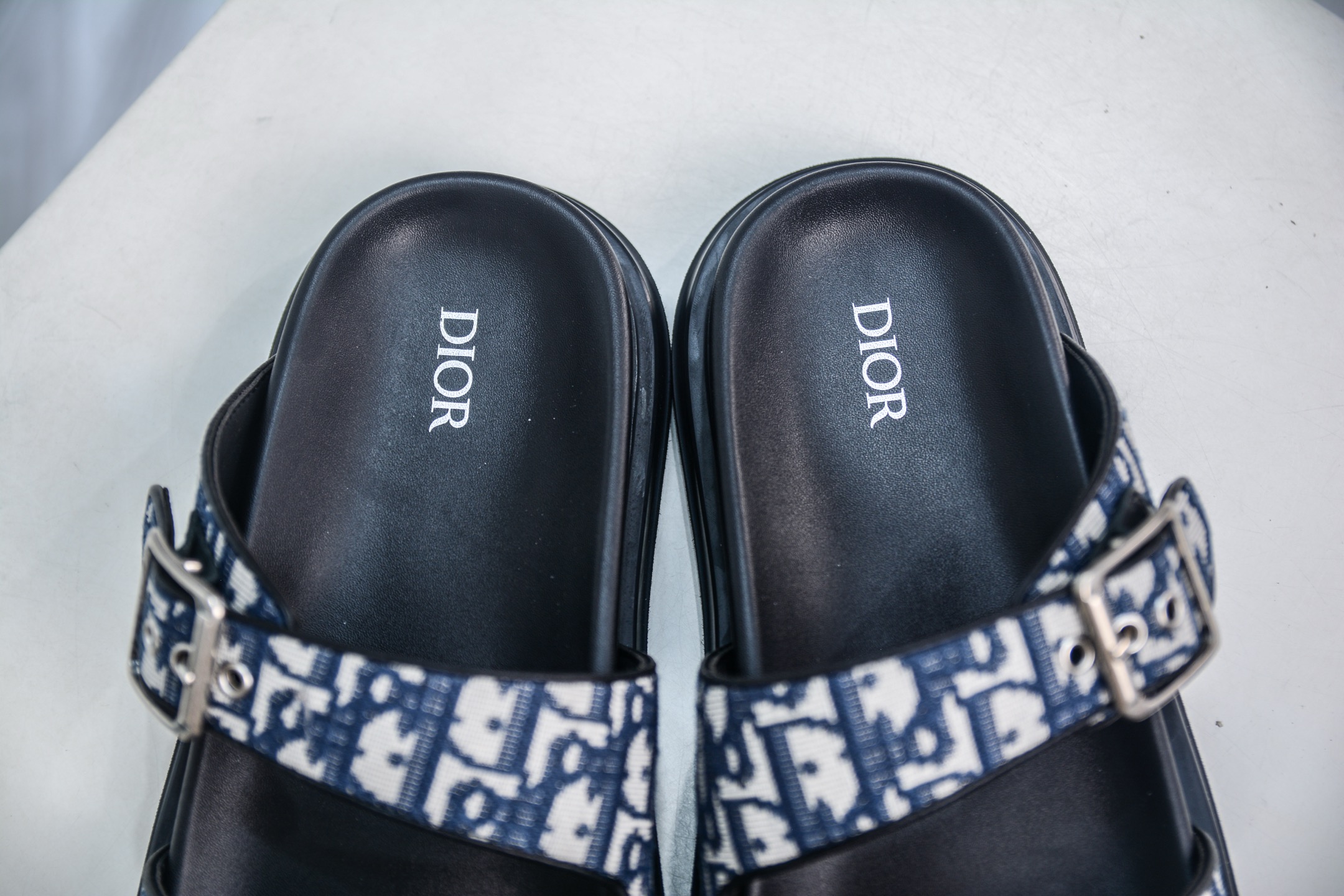 Dior Aqua Flat Sandals in Blue Denim with CD Buckle, Sizes 39-46 8 i1749754216309 9709 0 8