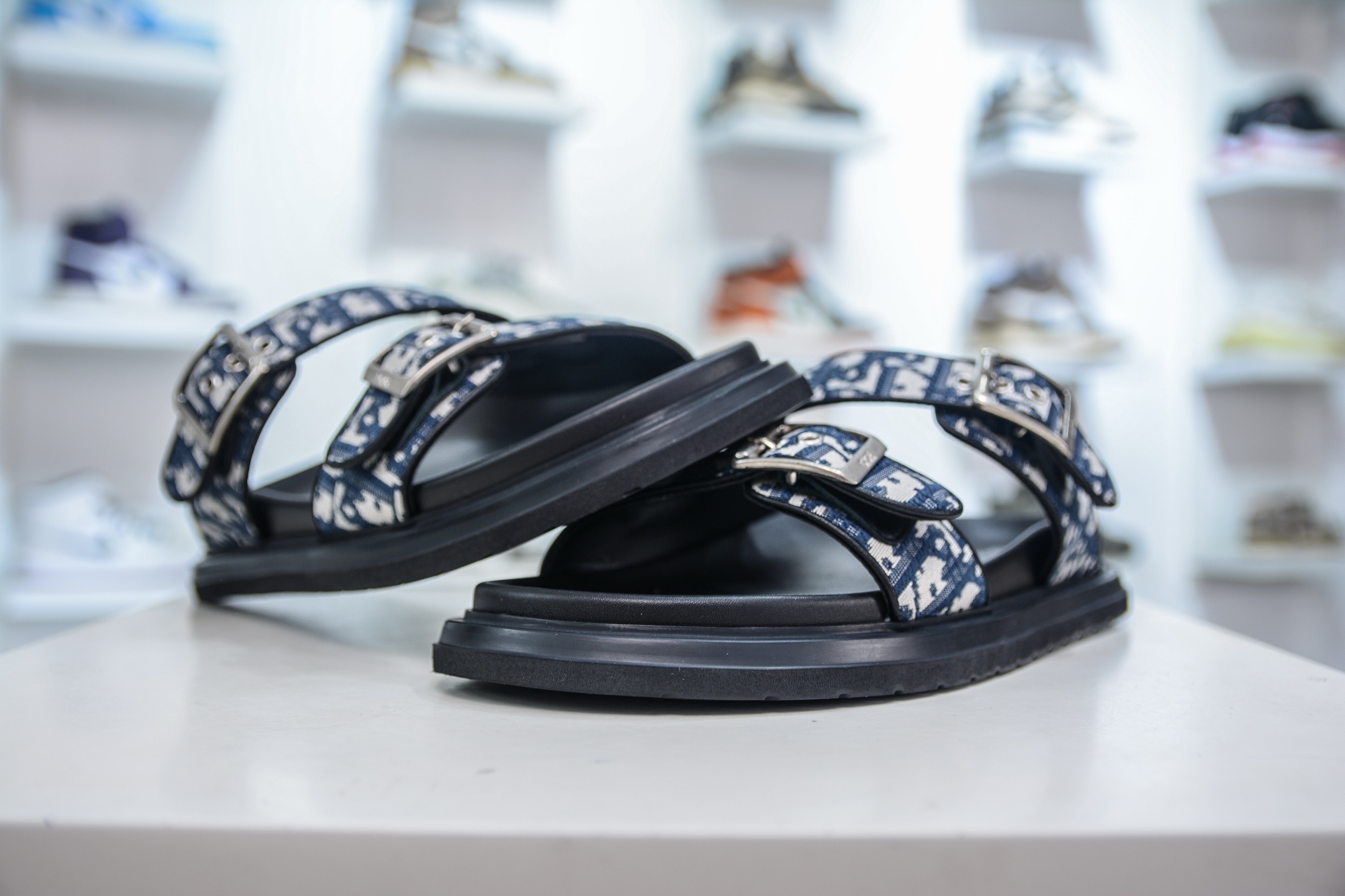 Dior Aqua Flat Sandals in Blue Denim with CD Buckle, Sizes 39-46 4 i1749754216436 2849 0 3