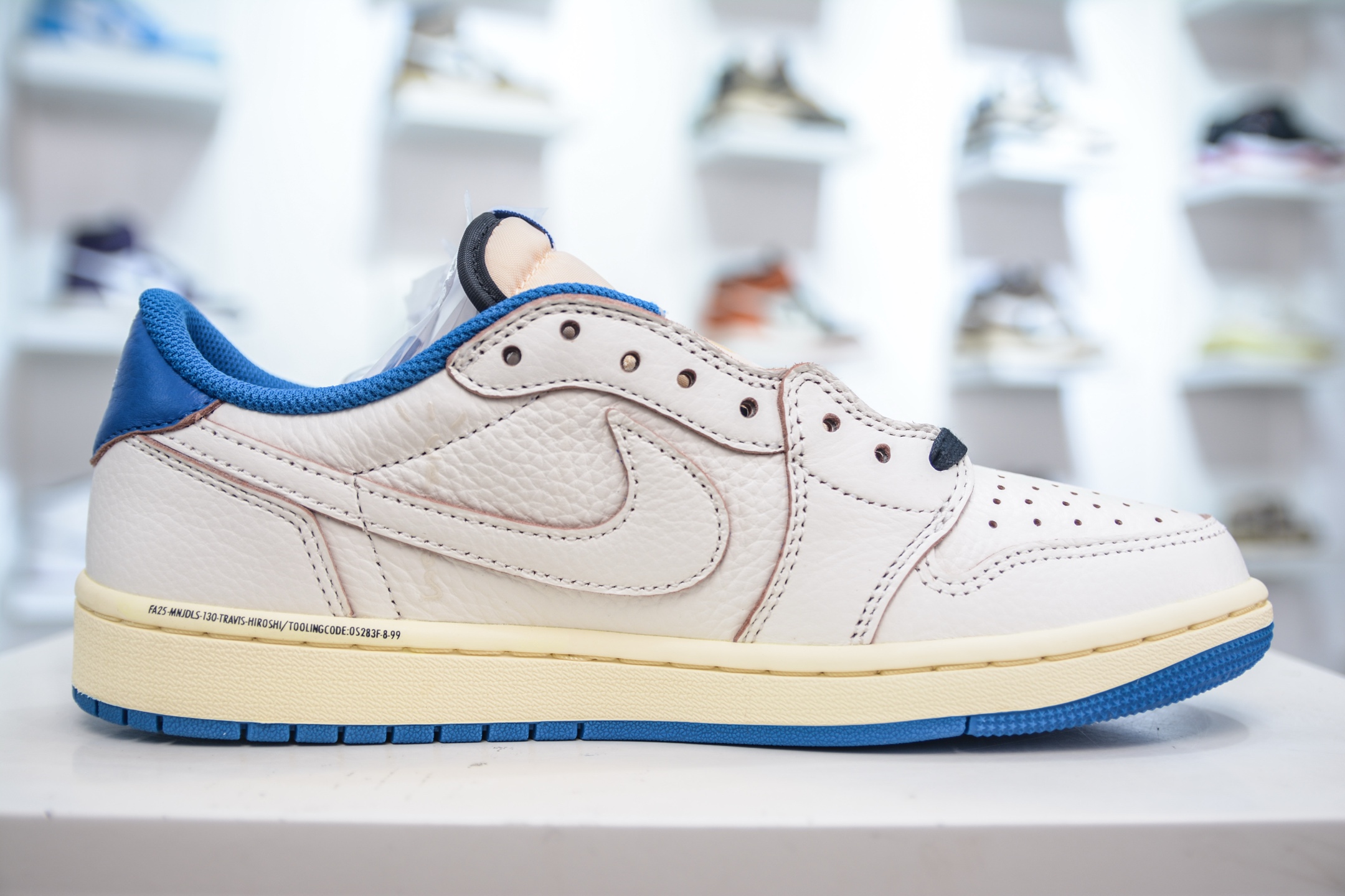 OG纯原 Travis Scott x Air Jordan AJ1 Low OG SP TS联名倒钩低帮 白蓝  DM7866-104