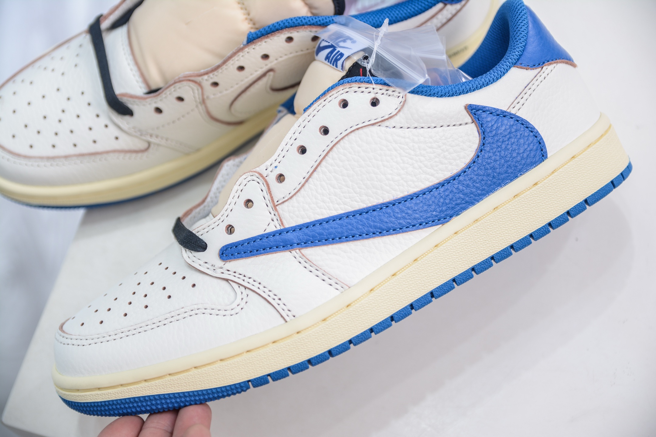 OG纯原 Travis Scott x Air Jordan AJ1 Low OG SP TS联名倒钩低帮 白蓝  DM7866-104