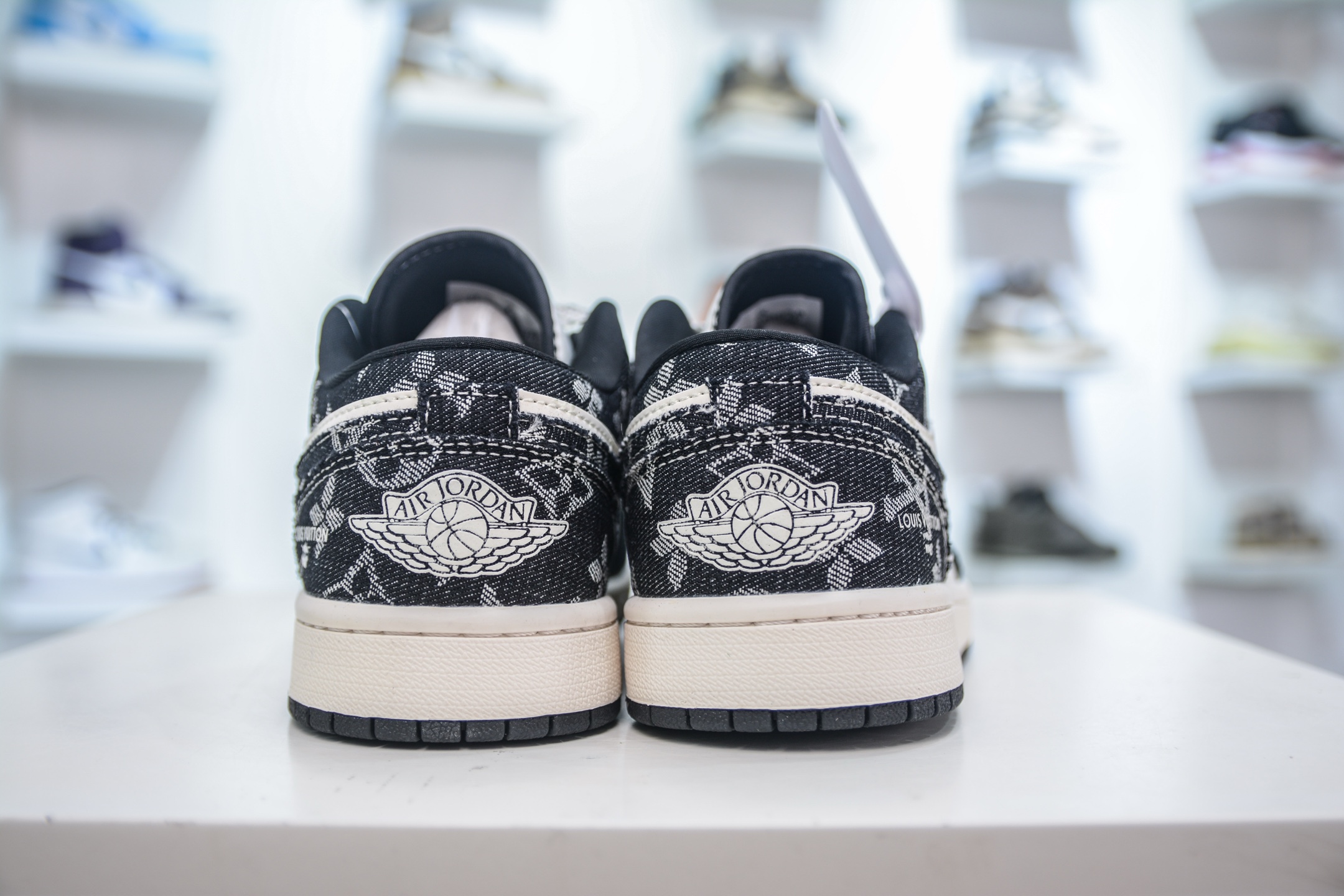 Air Jordan 1 Low x Louis Vuitton Custom Sneakers - Beige, Black Denim 3 i1750089920679 3964 0 1