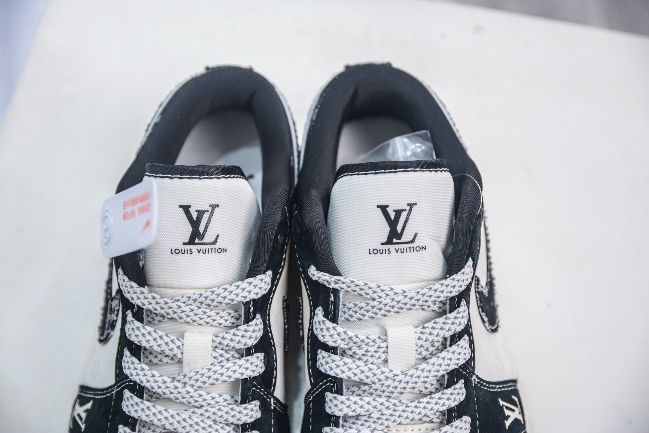Air Jordan 1 Low x Louis Vuitton Custom Sneakers - Beige, Black Denim 9 i1750089920781 6340 0 7