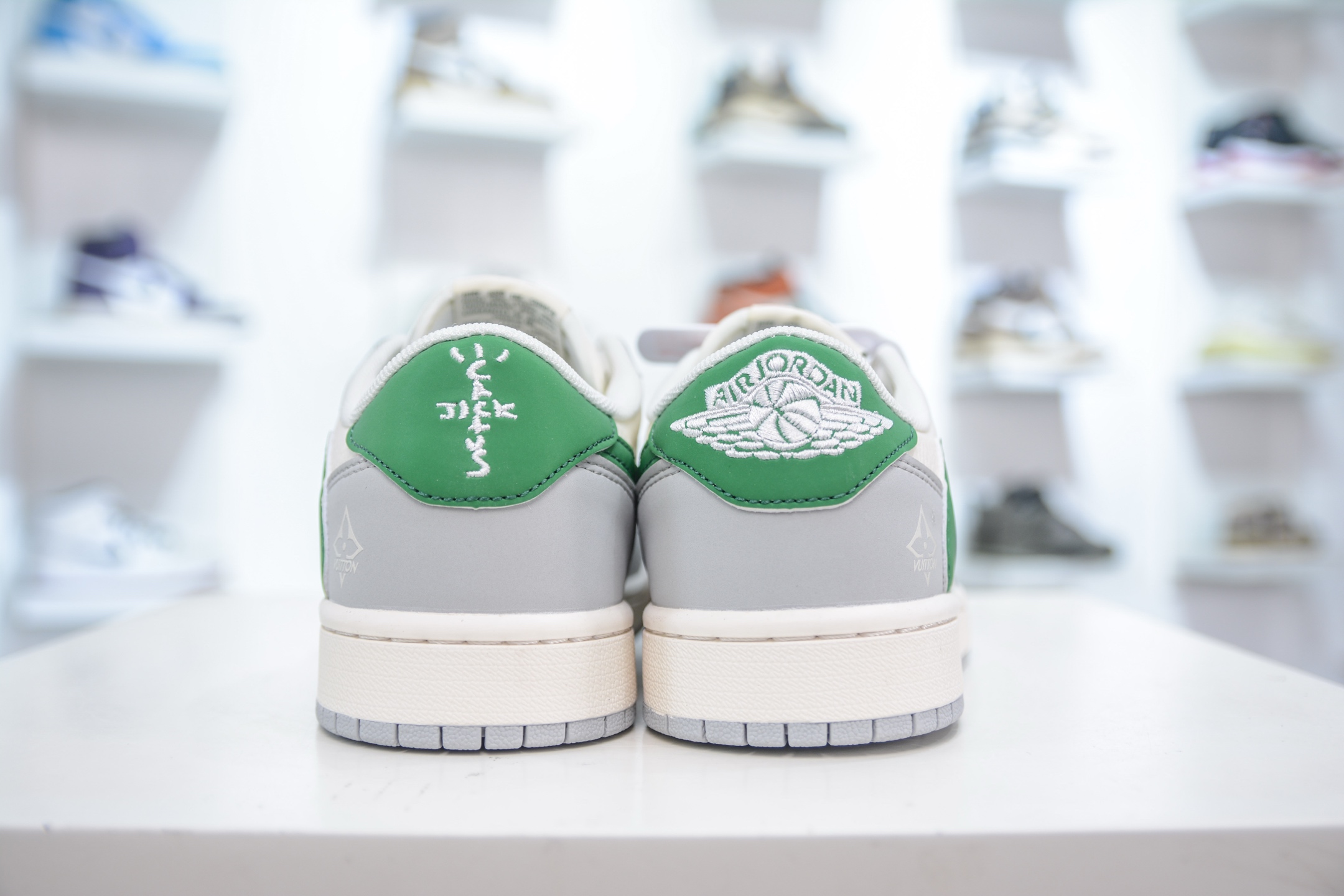 TS x Air Jordan x Louis Vuitton Air Jordan 1 Low - White, Gray & Green 3 i1750173129348 2132 0 1