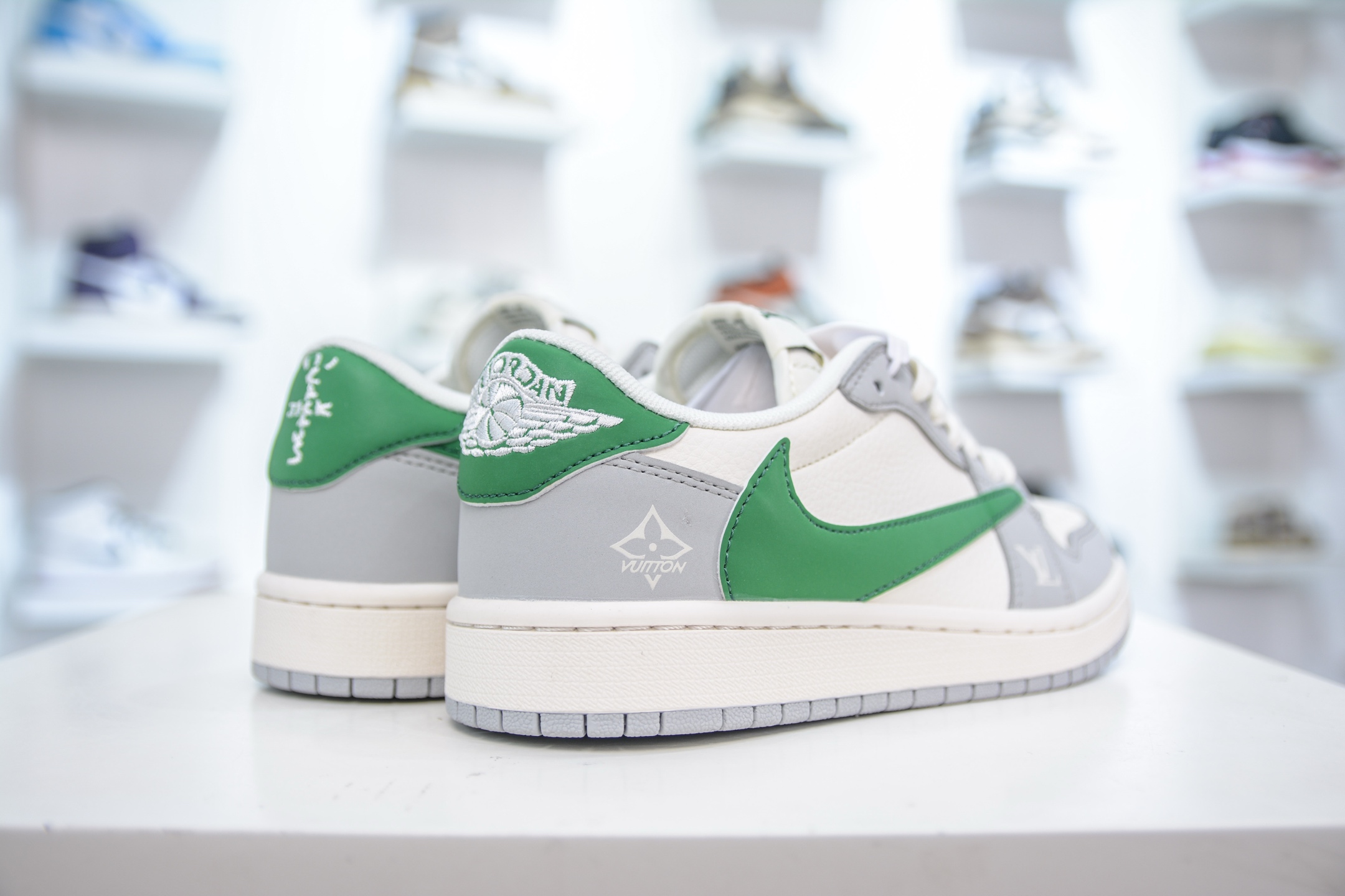 TS x Air Jordan x Louis Vuitton Air Jordan 1 Low - White, Gray & Green 7 i1750173129390 3825 0 5