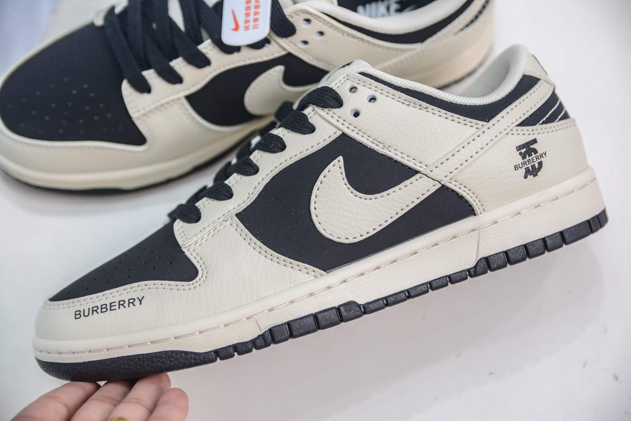 Nike SB Dunk Low x Burberry White Black, Original Top Layer Material 7 i1750173885407 2128 0 6