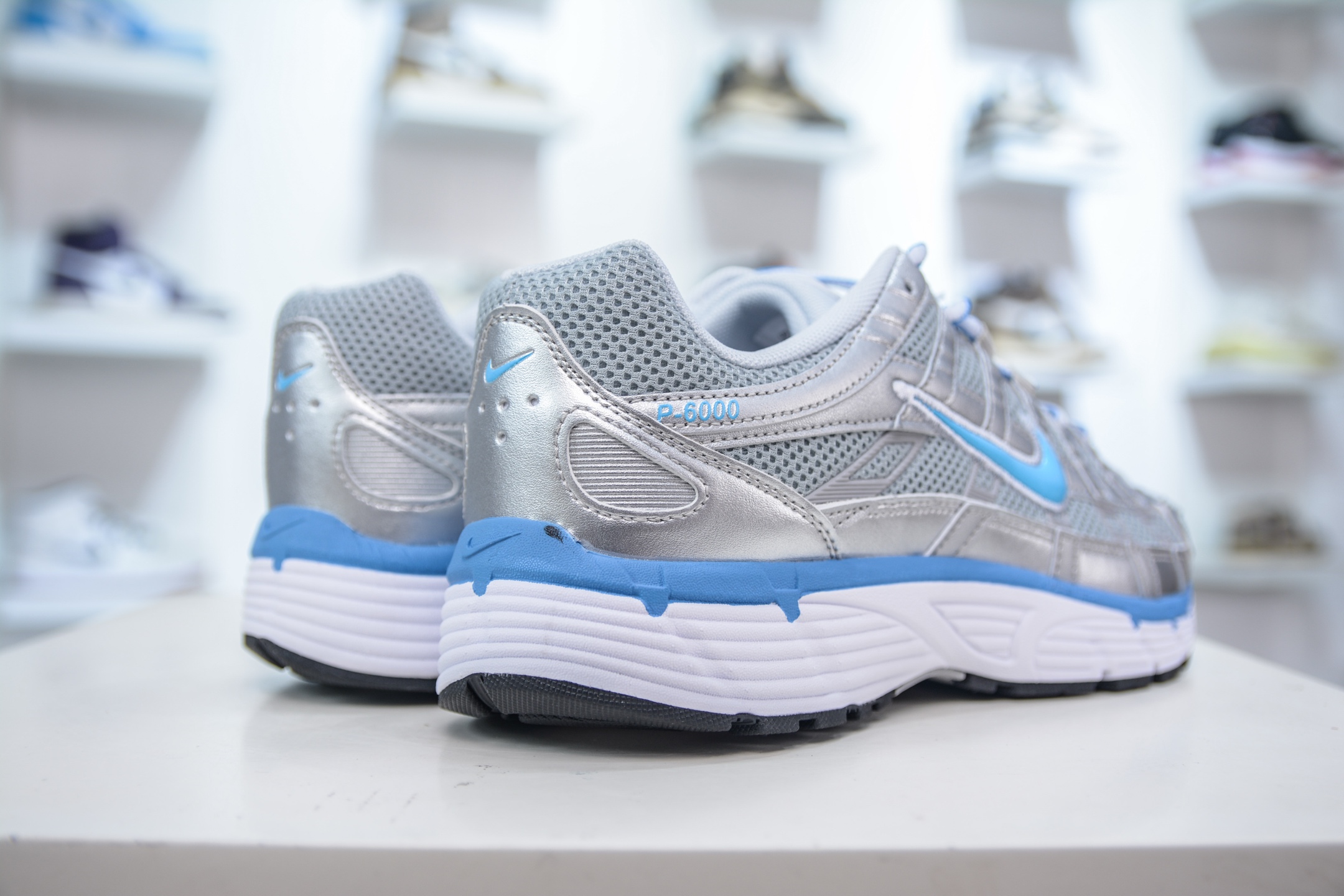 Nike P-6000 Retro Running Shoes - Silver/Blue Comfort Sneakers CD6404-025 7 i1750175096718 2623 0 5