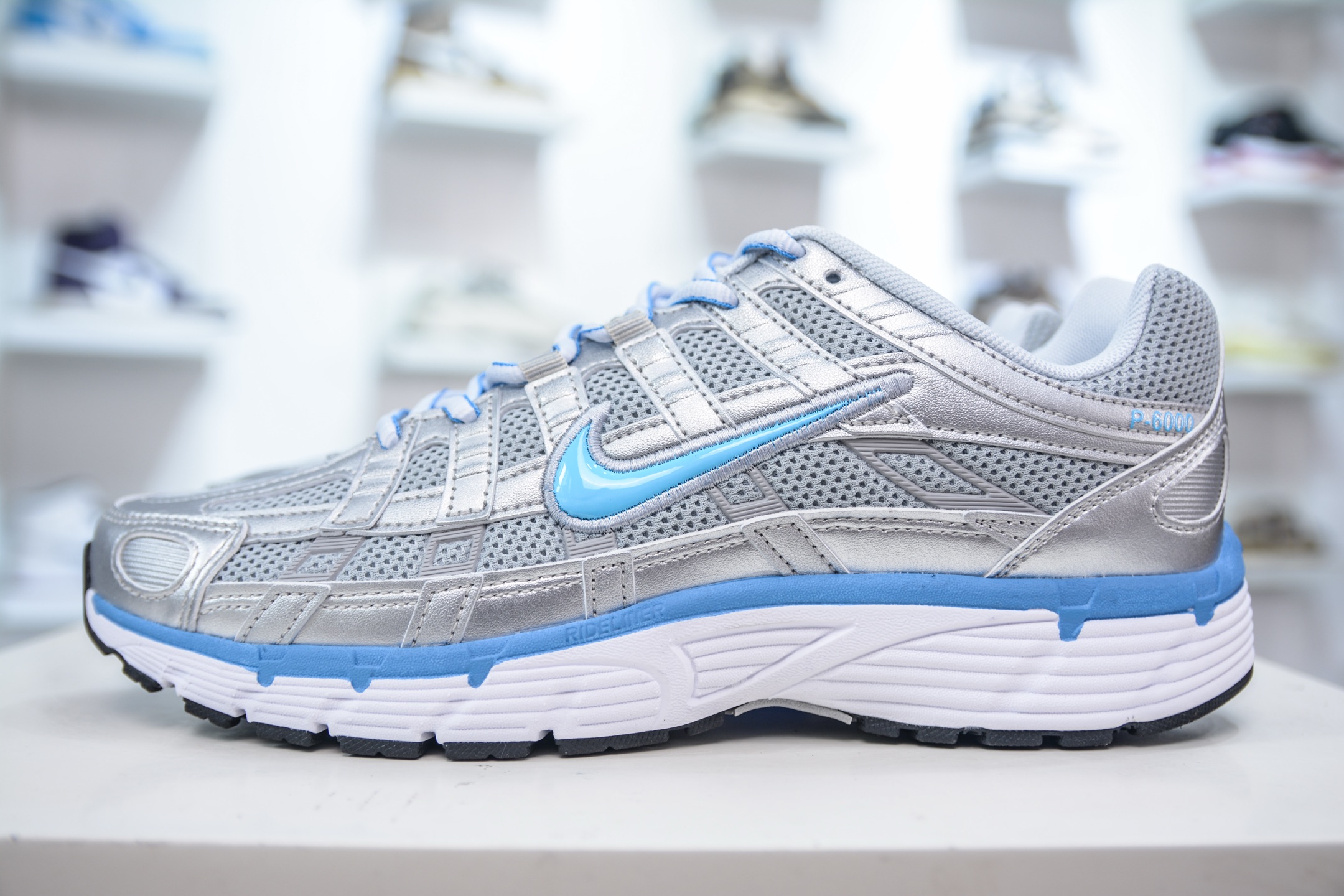 Nike P-6000 Retro Running Shoes - Silver/Blue Comfort Sneakers CD6404-025 2 i1750175096861 4294 0 0