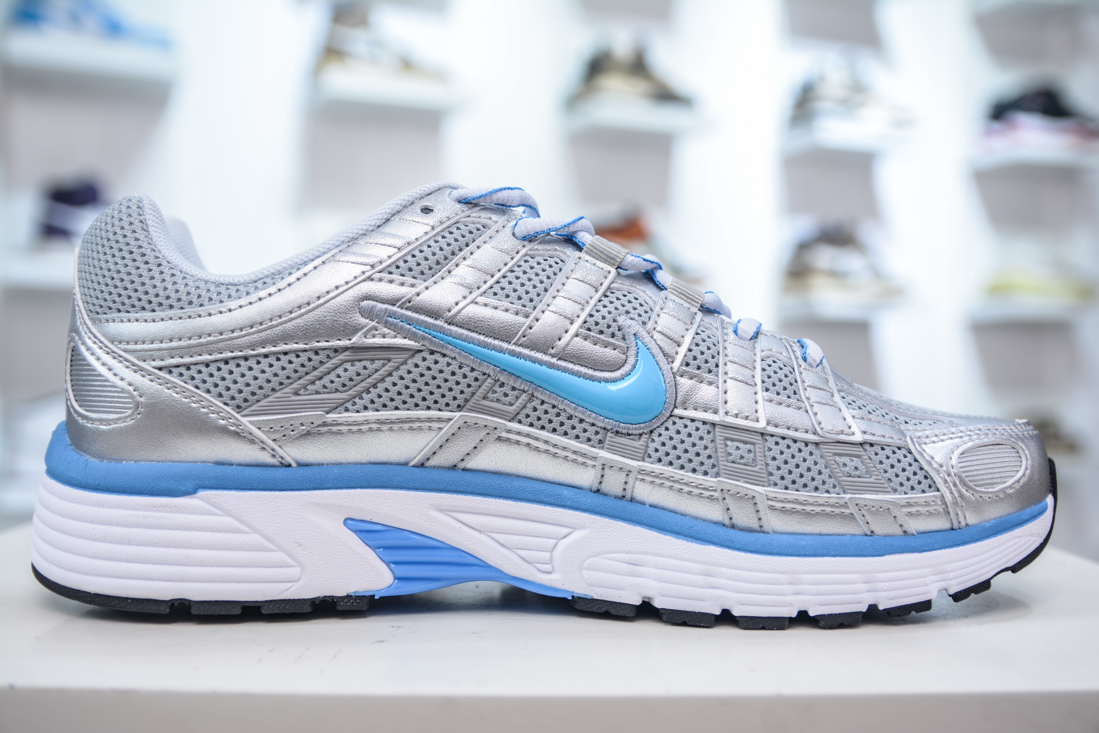 Nike P-6000 Retro Running Shoes - Silver/Blue Comfort Sneakers CD6404-025 4 i1750175098126 446 0 2