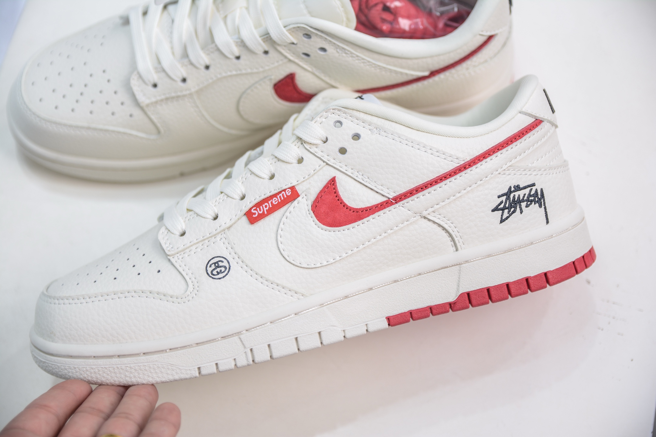 Nike SB Dunk Low x Stussy SUP Collab - White/Red, Premium Quality Sneakers 7 i1750277518202 2810 0 6