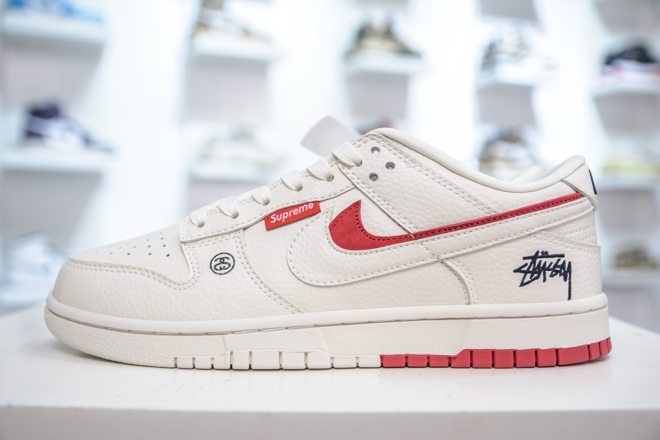 Nike SB Dunk Low x Stussy SUP Collab - White/Red, Premium Quality Sneakers 1 i1750277518248 4801 0 0