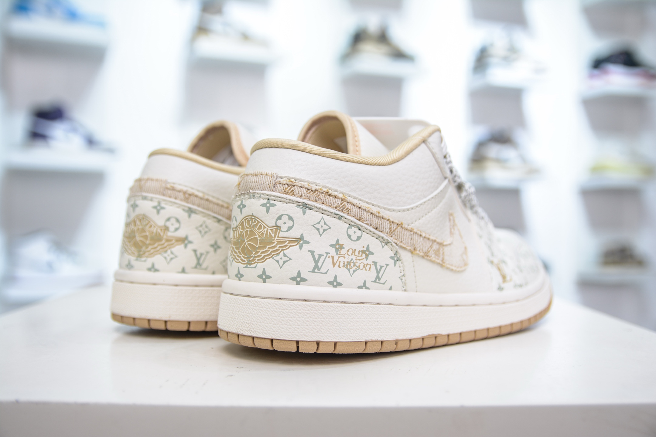 Nike Air Jordan 1 Low x Louis Vuitton White/Yellow Premium Leather Sneakers 7 i1750279066057 3879 0 5