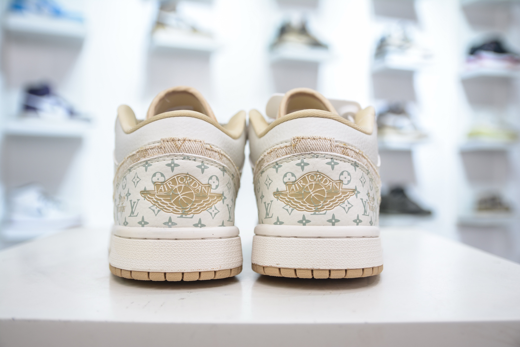 Nike Air Jordan 1 Low x Louis Vuitton White/Yellow Premium Leather Sneakers 3 i1750279066097 6309 0 1