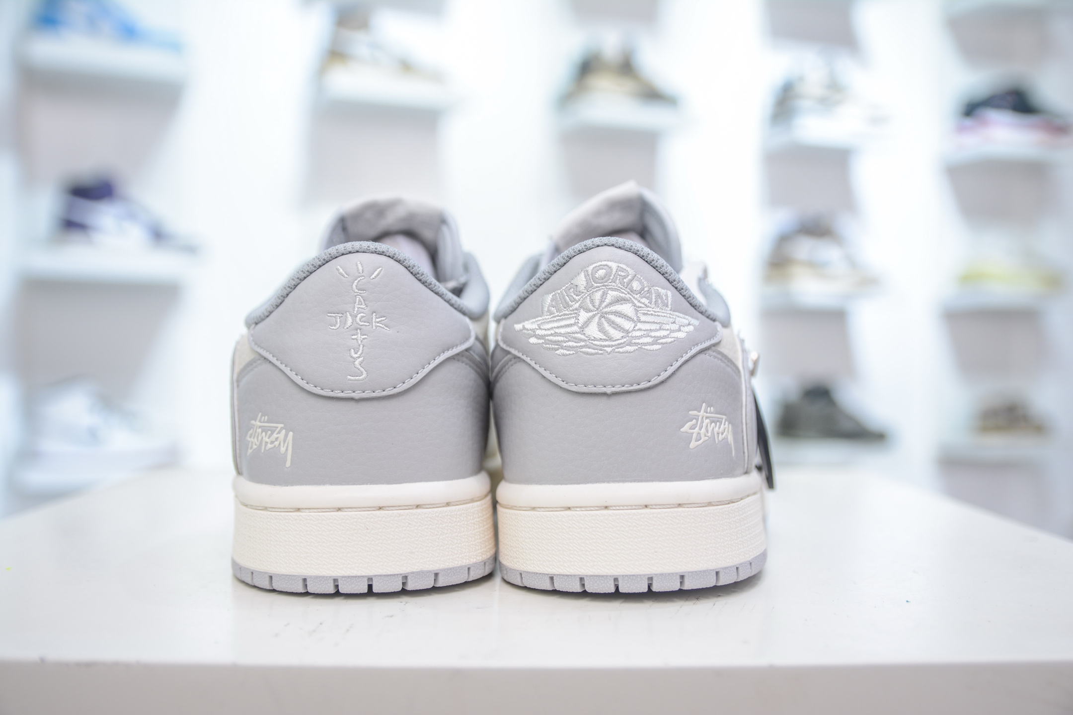 TS x Air Jordan x Stussy Air Jordan 1 Low Sneakers, Cream White/Gray 2 i1750431983467 3448 0 1