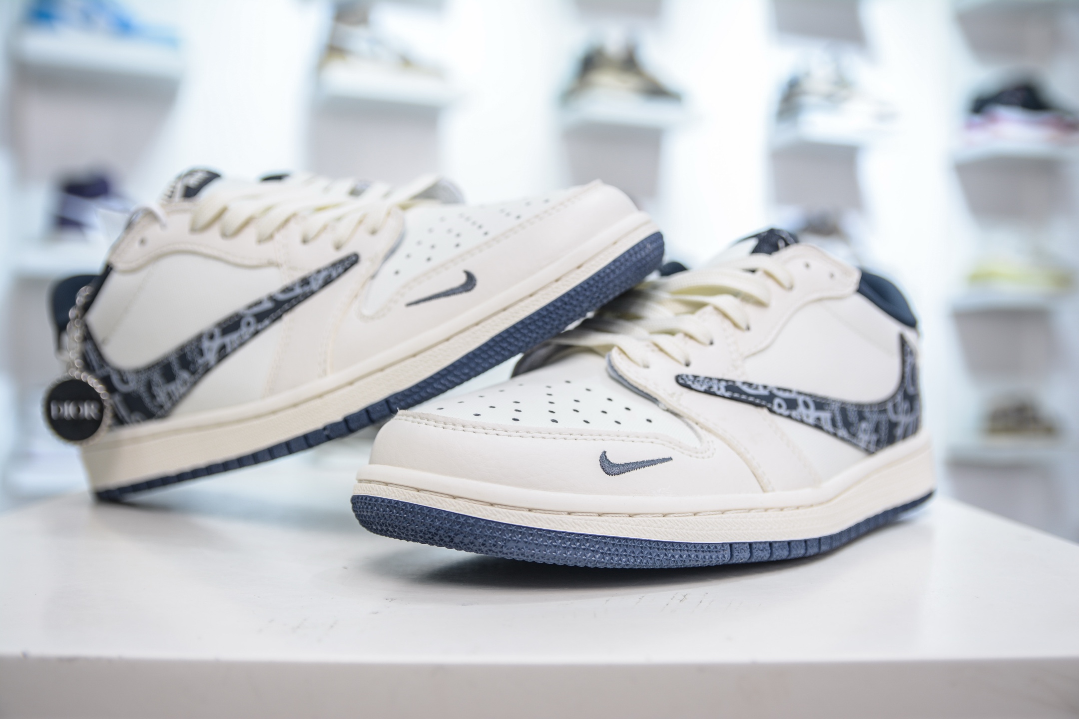 TS x Air Jordan 1 Low x Dior White & Navy Custom Sneakers Collab 4 i1750522491312 9118 0 3