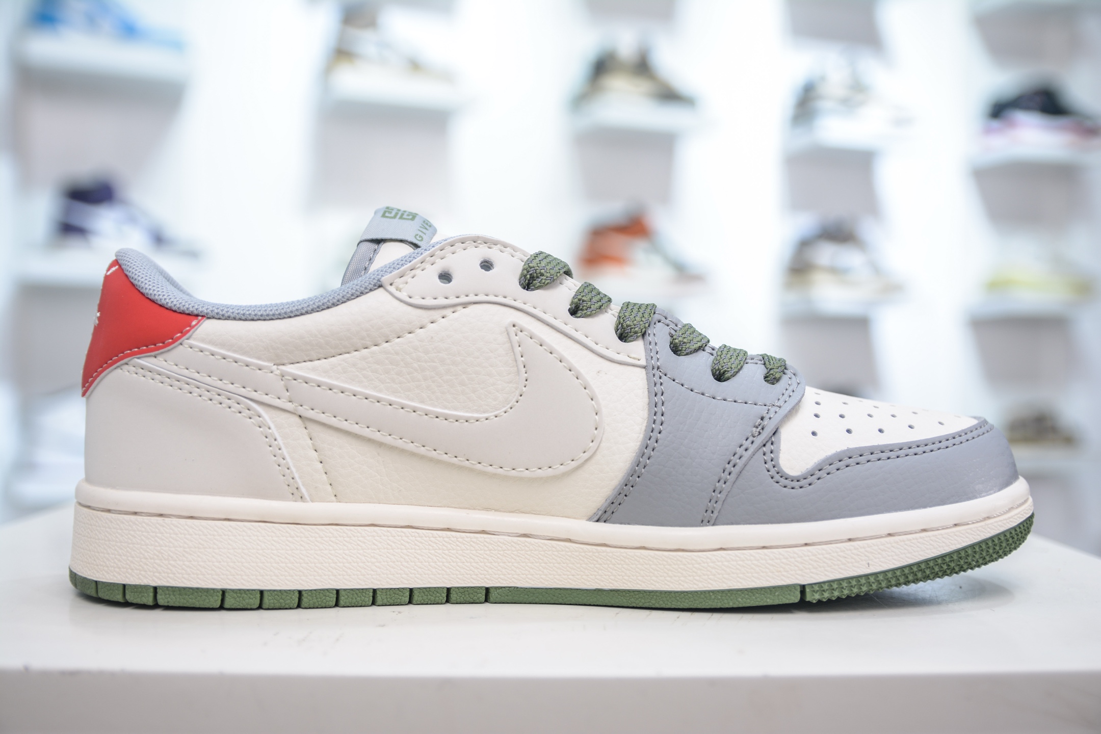 TS x Air Jordan 1 Low Givenchy Custom White Gray Green Sneakers 3 i1750522551333 6845 0 2