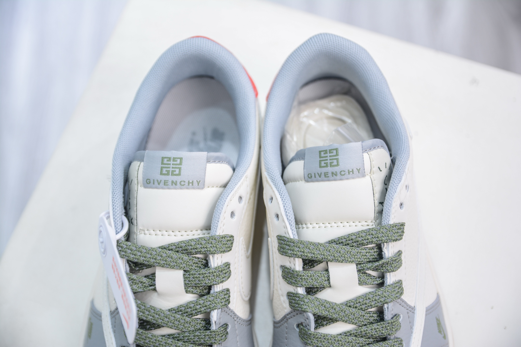 TS x Air Jordan 1 Low Givenchy Custom White Gray Green Sneakers 8 i1750522554427 8301 0 7