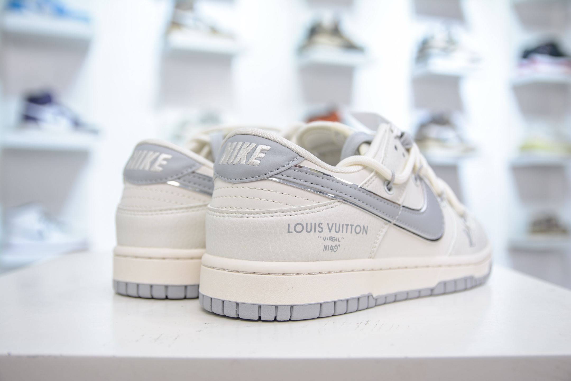 Nike SB Dunk Low x Louis Vuitton White Grey, Premium Leather Sneakers 6 i1750522608789 7595 0 5