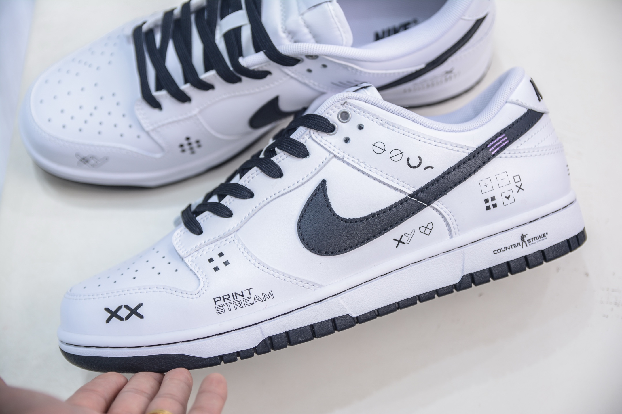 Nike Dunk Low Print Stream White Black Sneakers, Inspired by CS:GO 8 i1750522666978 8815 0 6