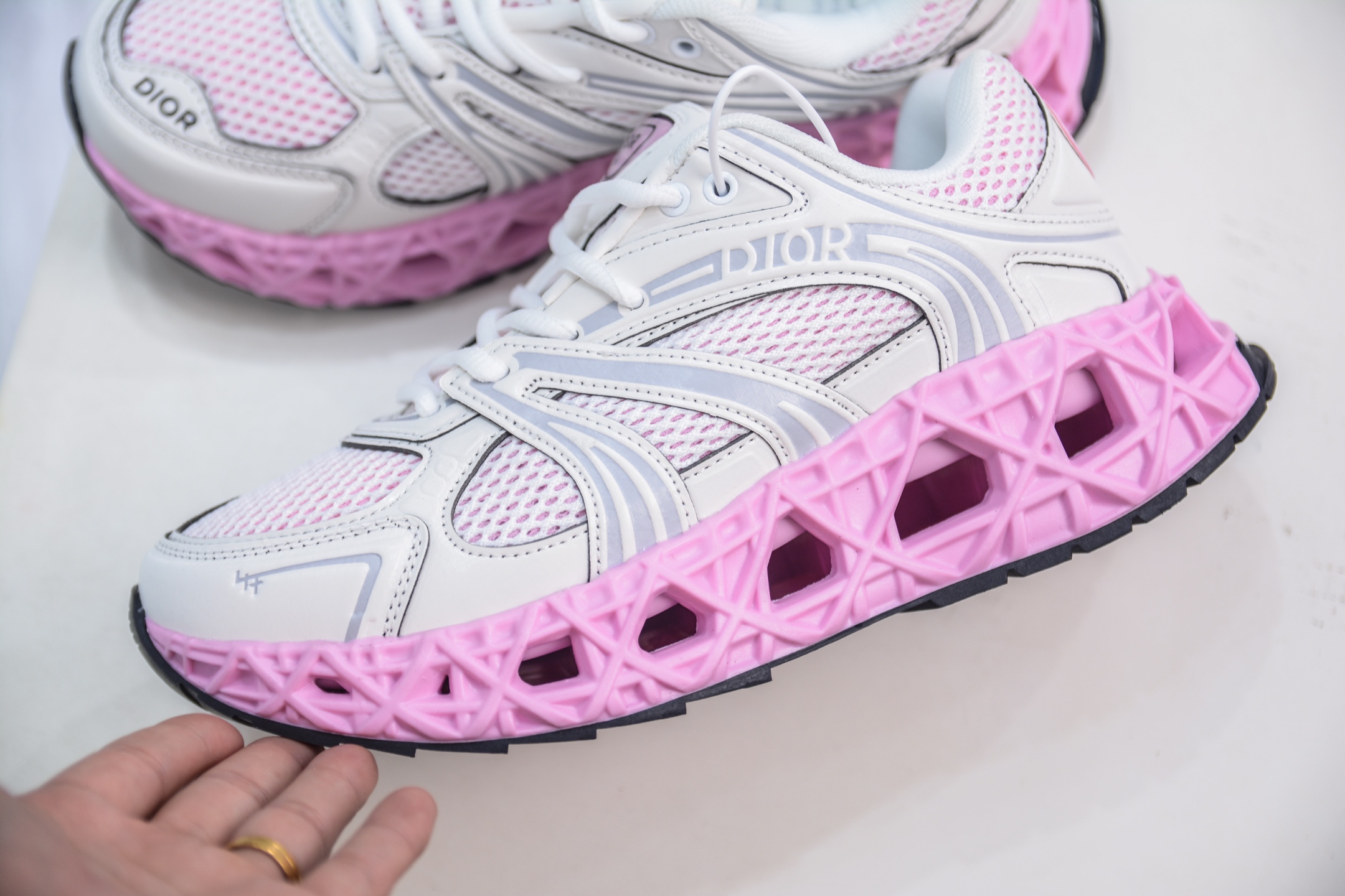 Dior B35 NXT Sneakers White/Pink, 3D Printed Sole, Mesh Upper, Women's Size 8 i1750523359855 5145 0 6