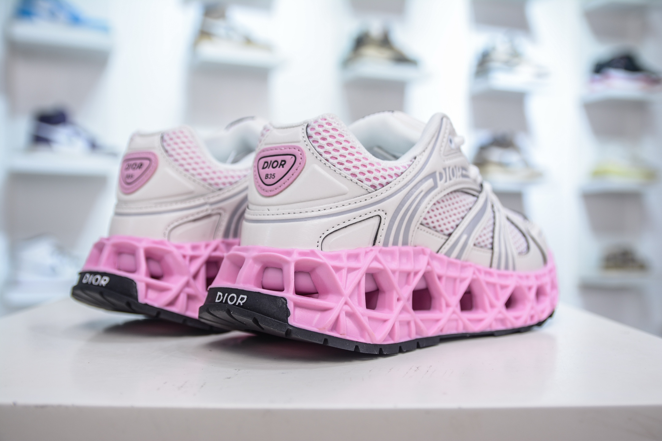 Dior B35 NXT Sneakers White/Pink, 3D Printed Sole, Mesh Upper, Women's Size 7 i1750523362200 2105 0 5