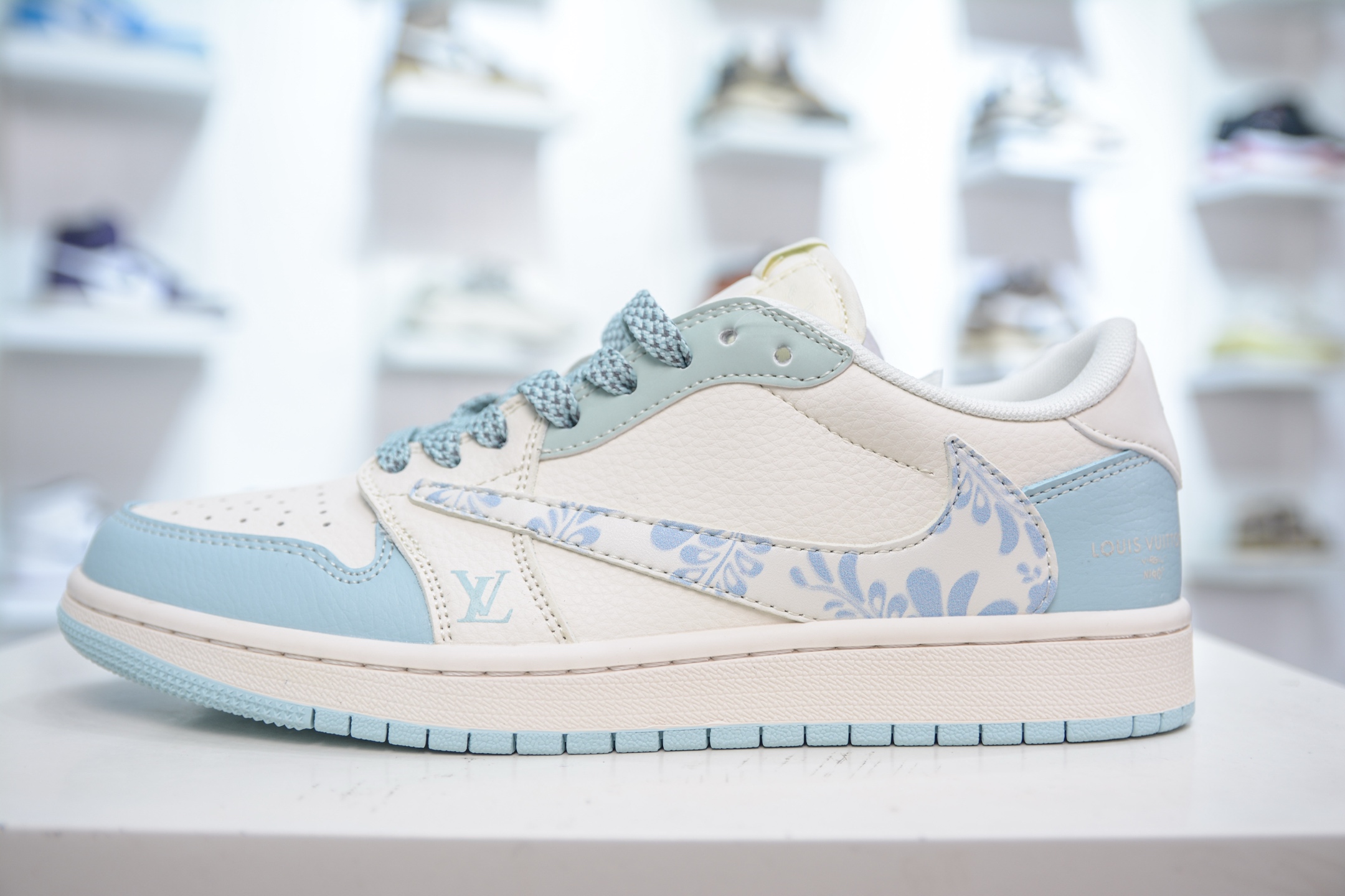 TS x Air Jordan 1 Low Louis Vuitton Collab - Cream/Blue, All Sizes! 1 i1750692444436 8658 0 0