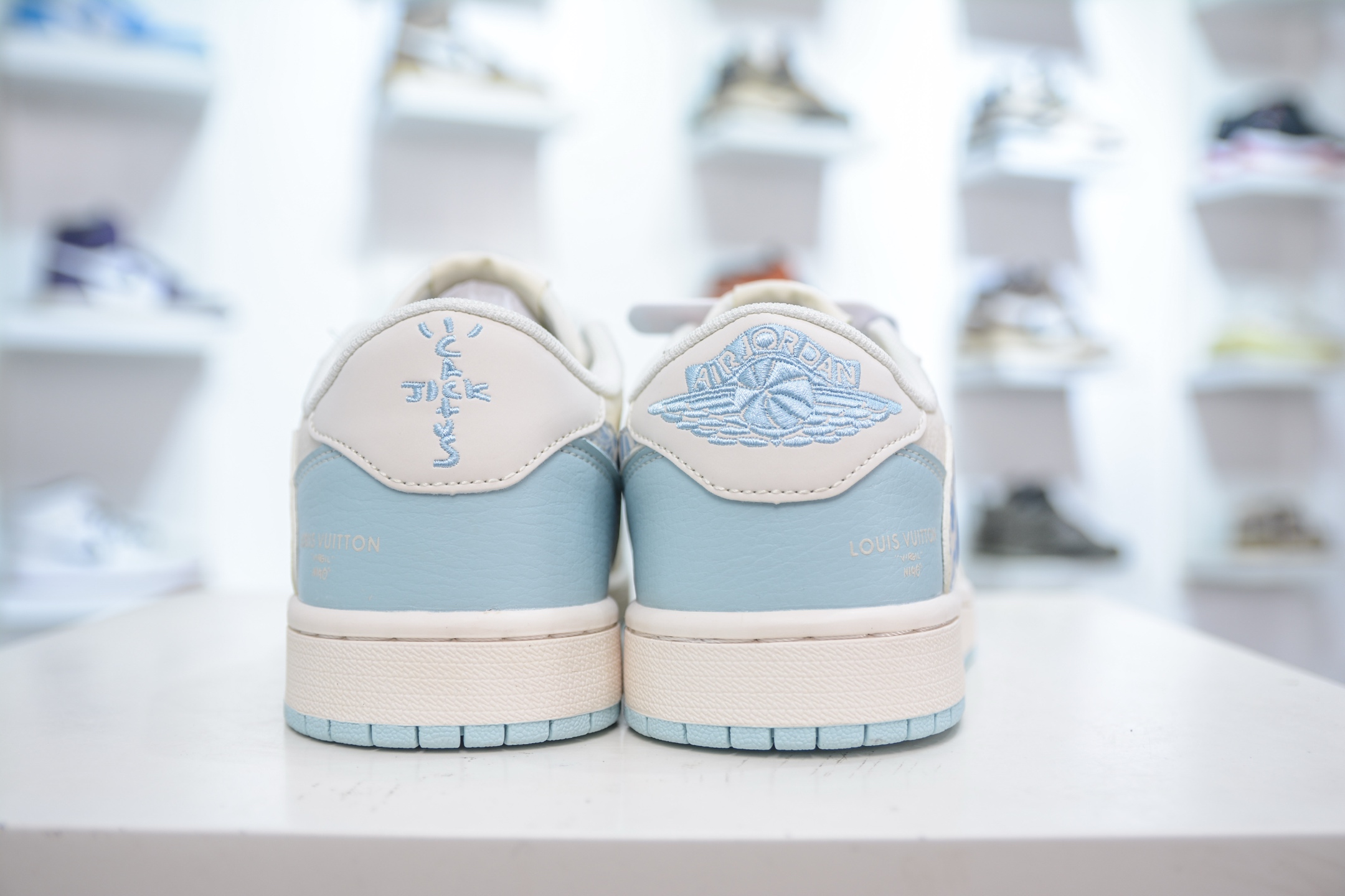TS x Air Jordan 1 Low Louis Vuitton Collab - Cream/Blue, All Sizes! 2 i1750692444459 7809 0 1