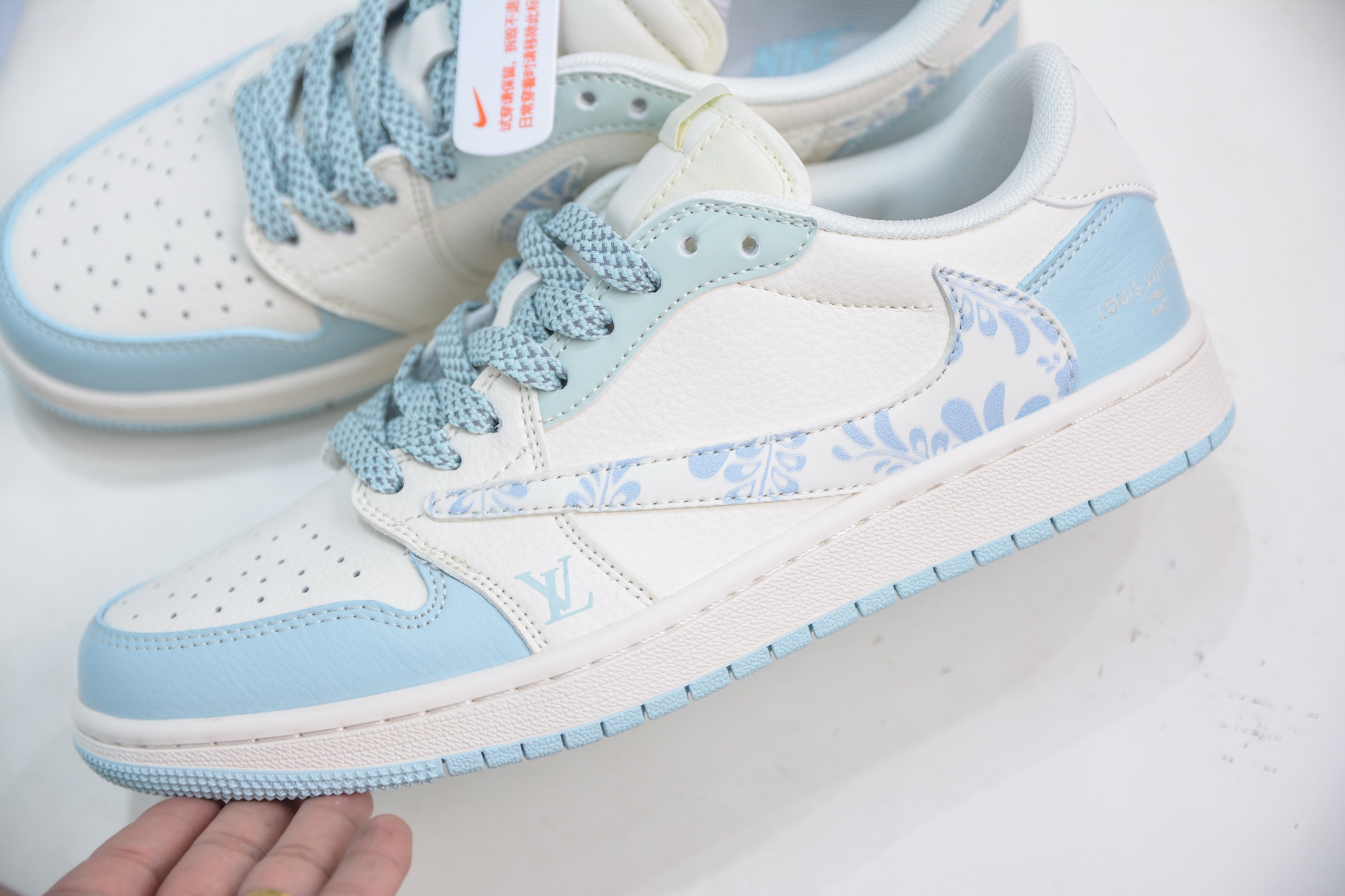 TS x Air Jordan 1 Low Louis Vuitton Collab - Cream/Blue, All Sizes! 7 i1750692445772 5334 0 6
