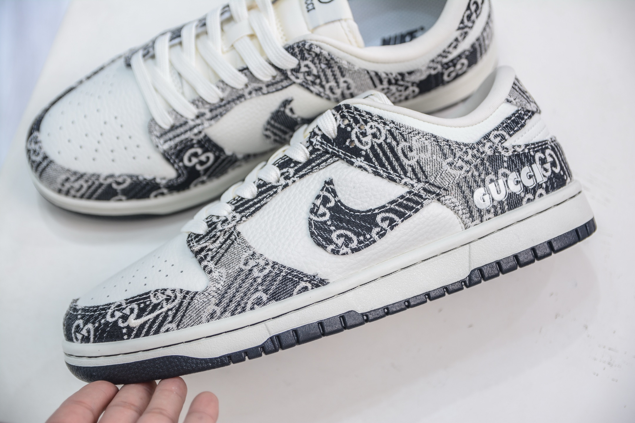 Nike SB Dunk Low x Gucci White Black Gray Denim Sneakers - Premium Quality 8 i1750692662988 495 0 6