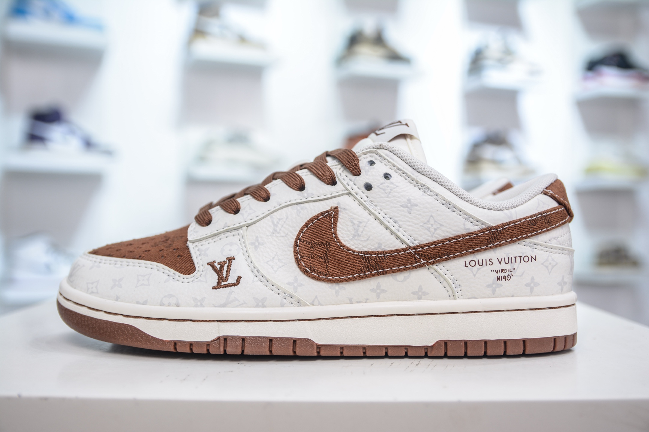 Nike SB Dunk Low x Louis Vuitton White Brown, Premium Leather Sneakers 1 i1750773545250 8587 0 0