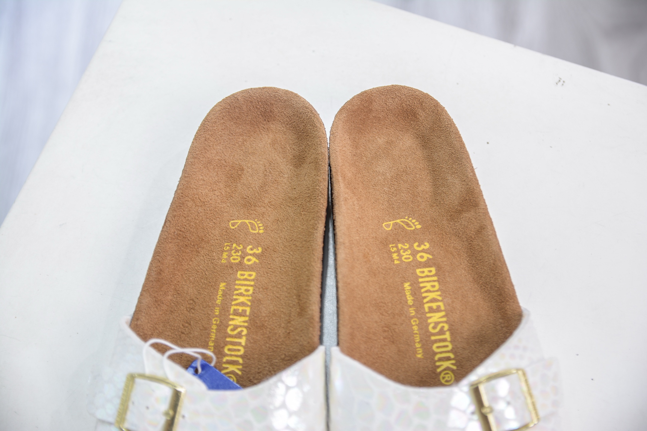 Birkenstock Milano Sandal - White Patterned Upper, Cork Footbed 9 i1750774519429 9141 0 7