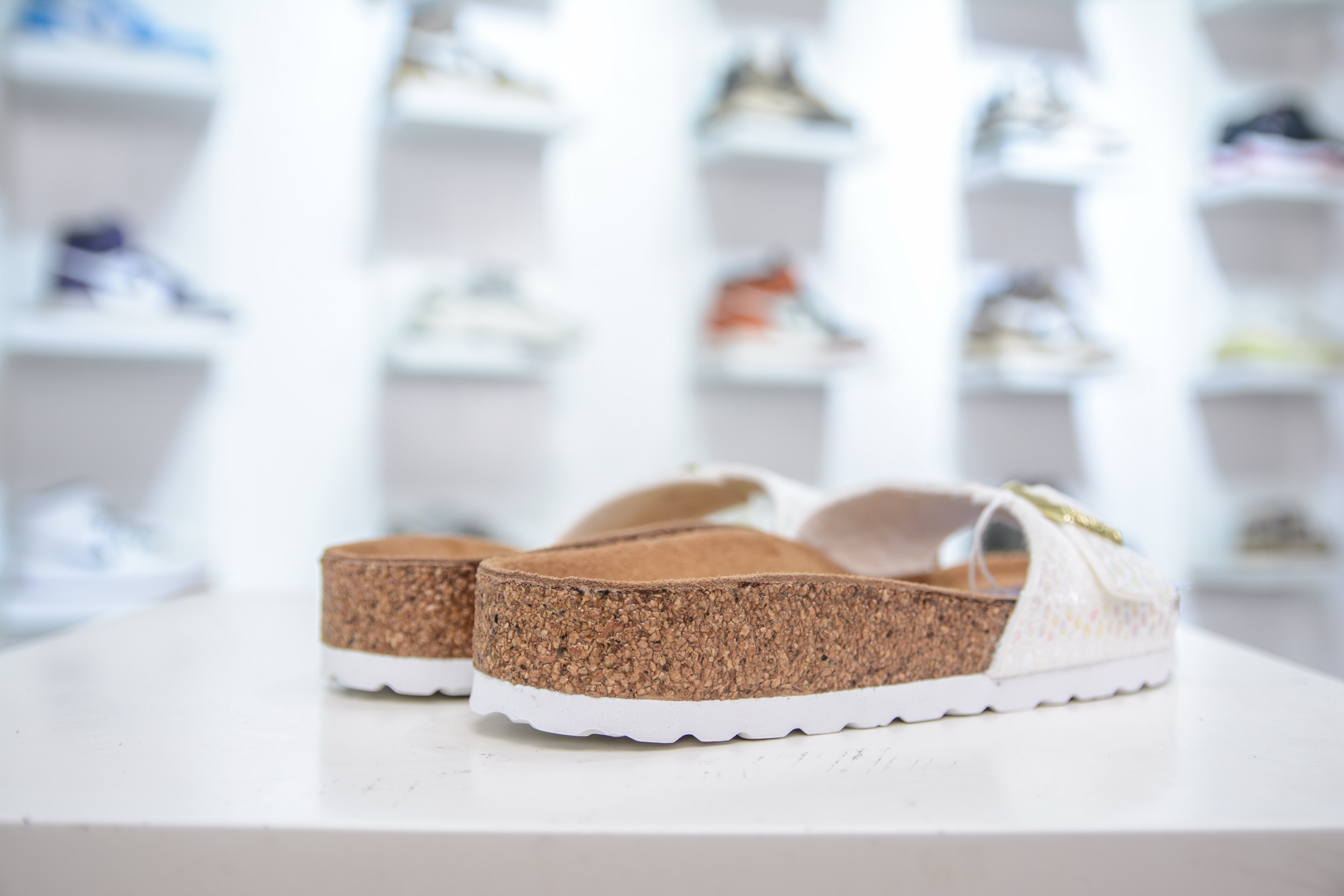 Birkenstock Milano Sandal - White Patterned Upper, Cork Footbed 7 i1750774520649 7329 0 5