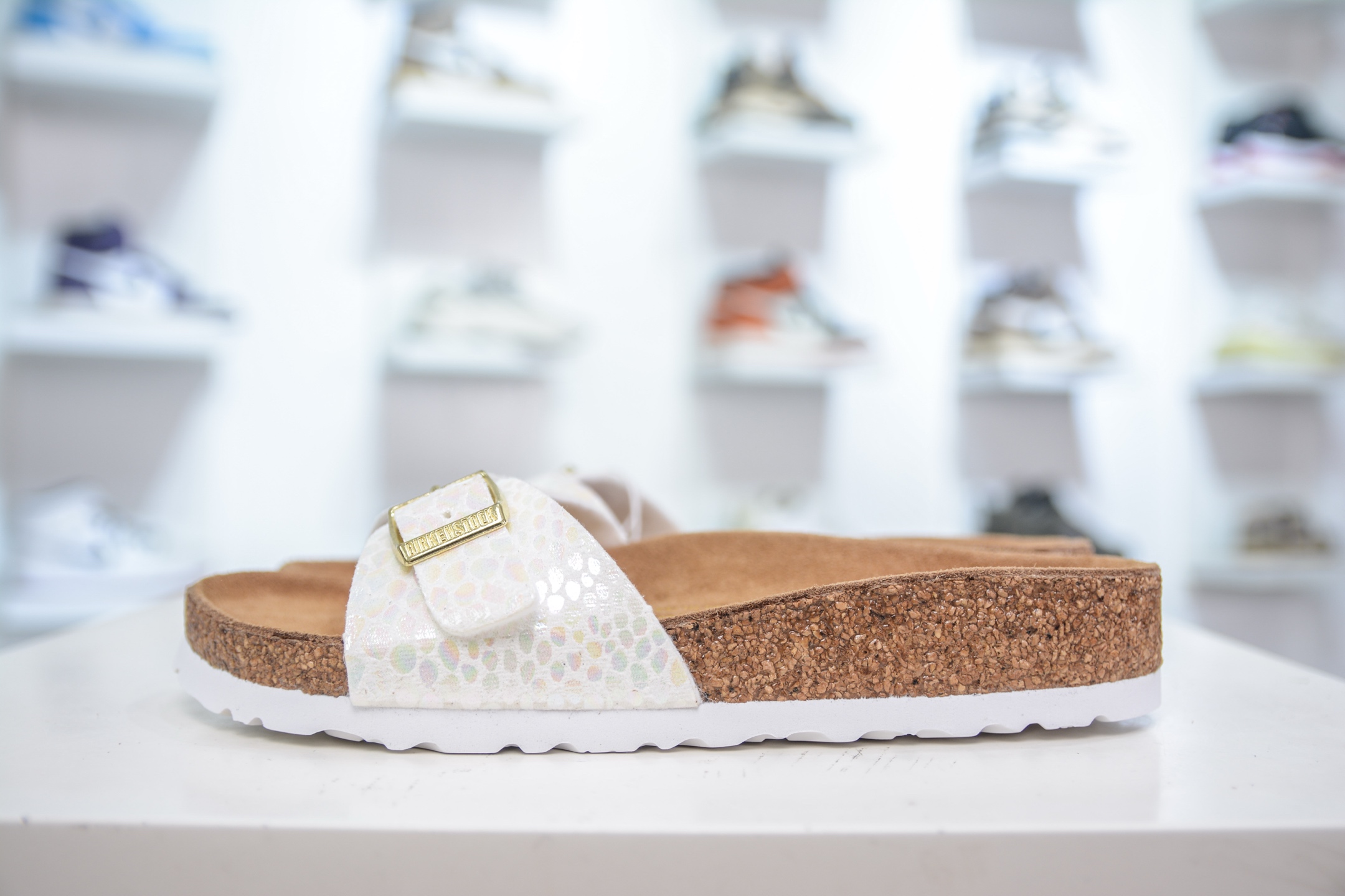Birkenstock Milano Sandal - White Patterned Upper, Cork Footbed 2 i1750774520724 5001 0 0