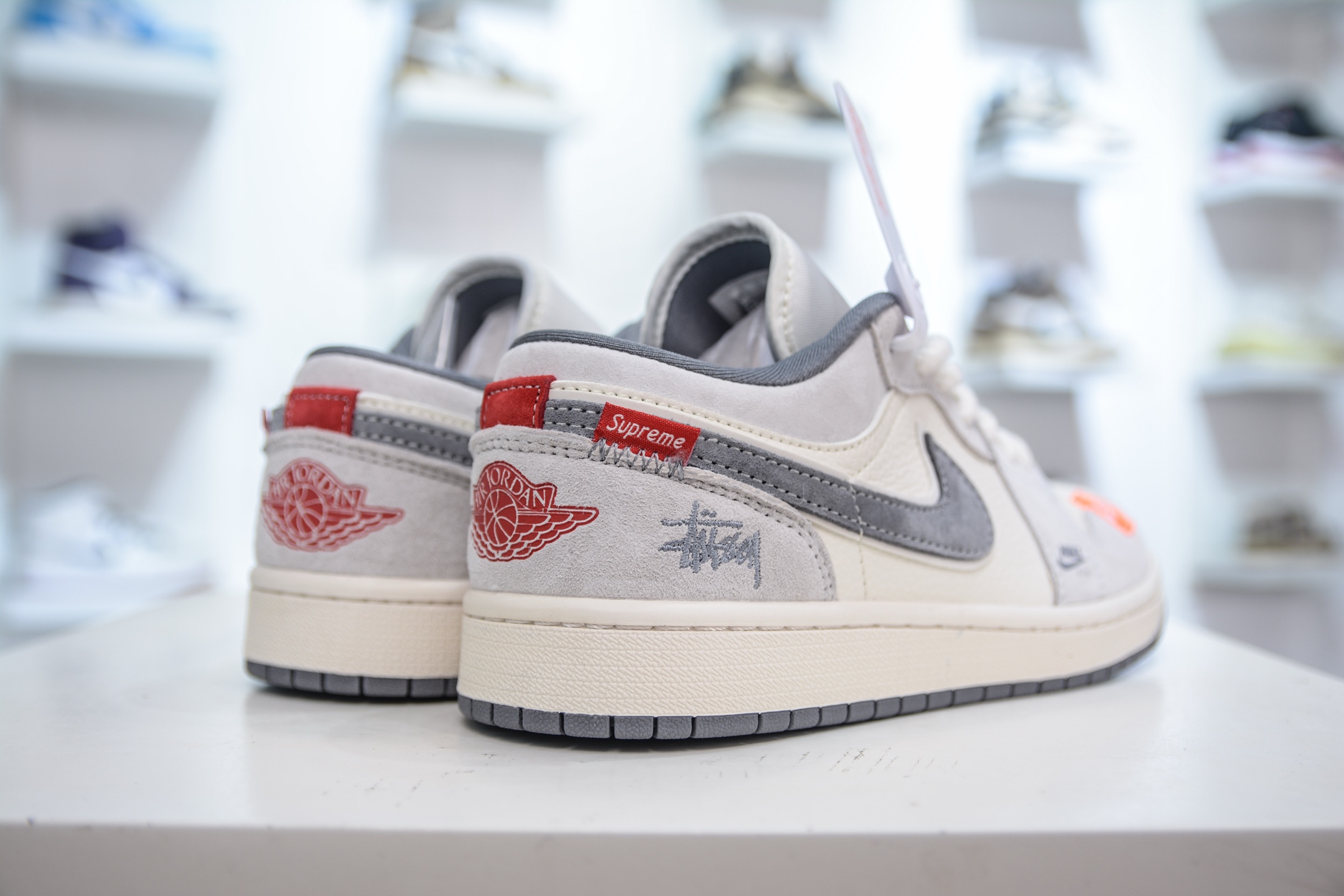 Air Jordan 1 Retro Low Stussy Supreme Collab - Cream/Grey, Sizes 36-45 6 i1750859519670 5135 0 5