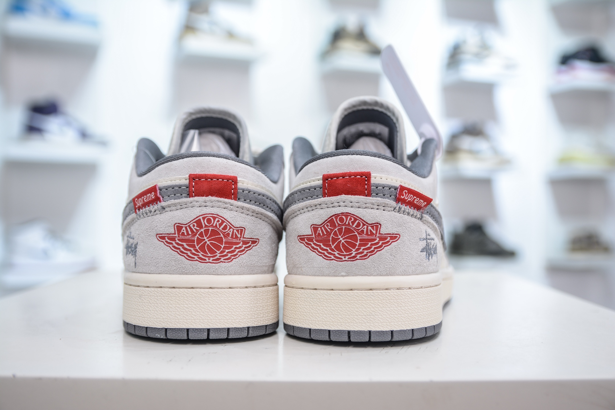 Air Jordan 1 Retro Low Stussy Supreme Collab - Cream/Grey, Sizes 36-45 2 i1750859521018 3266 0 1