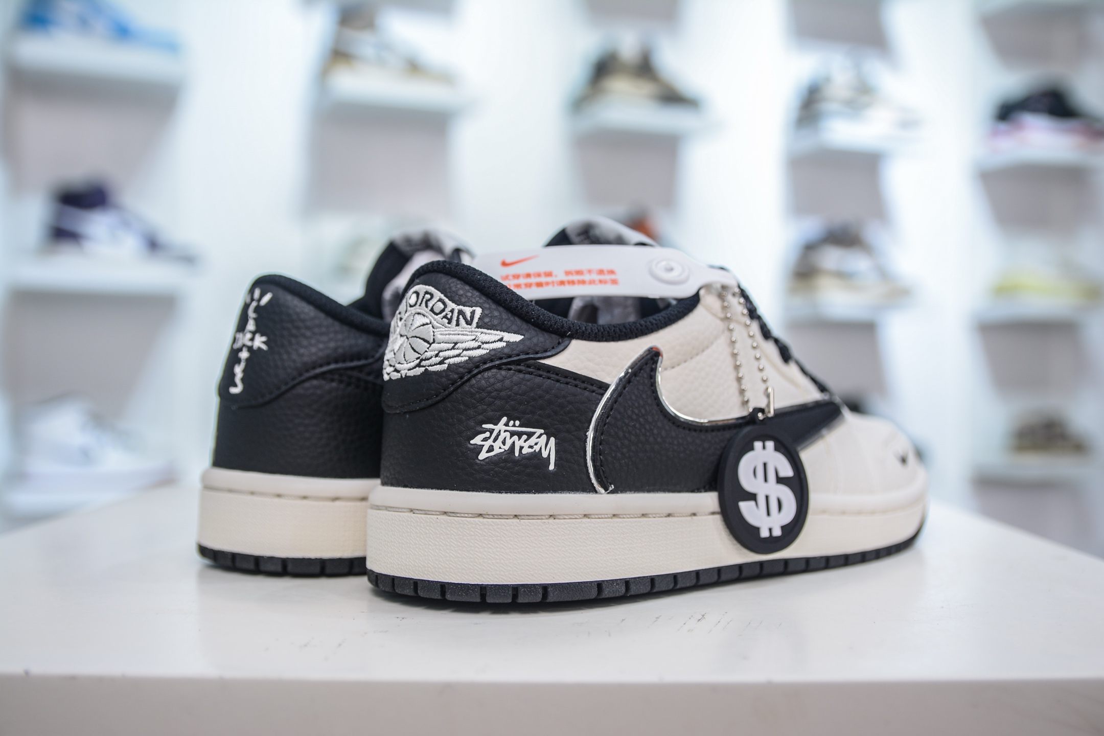 TS x Air Jordan x Stussy Air Jordan 1 Low - Cream/Black Custom Sneakers 7 i1750859567224 6759 0 5
