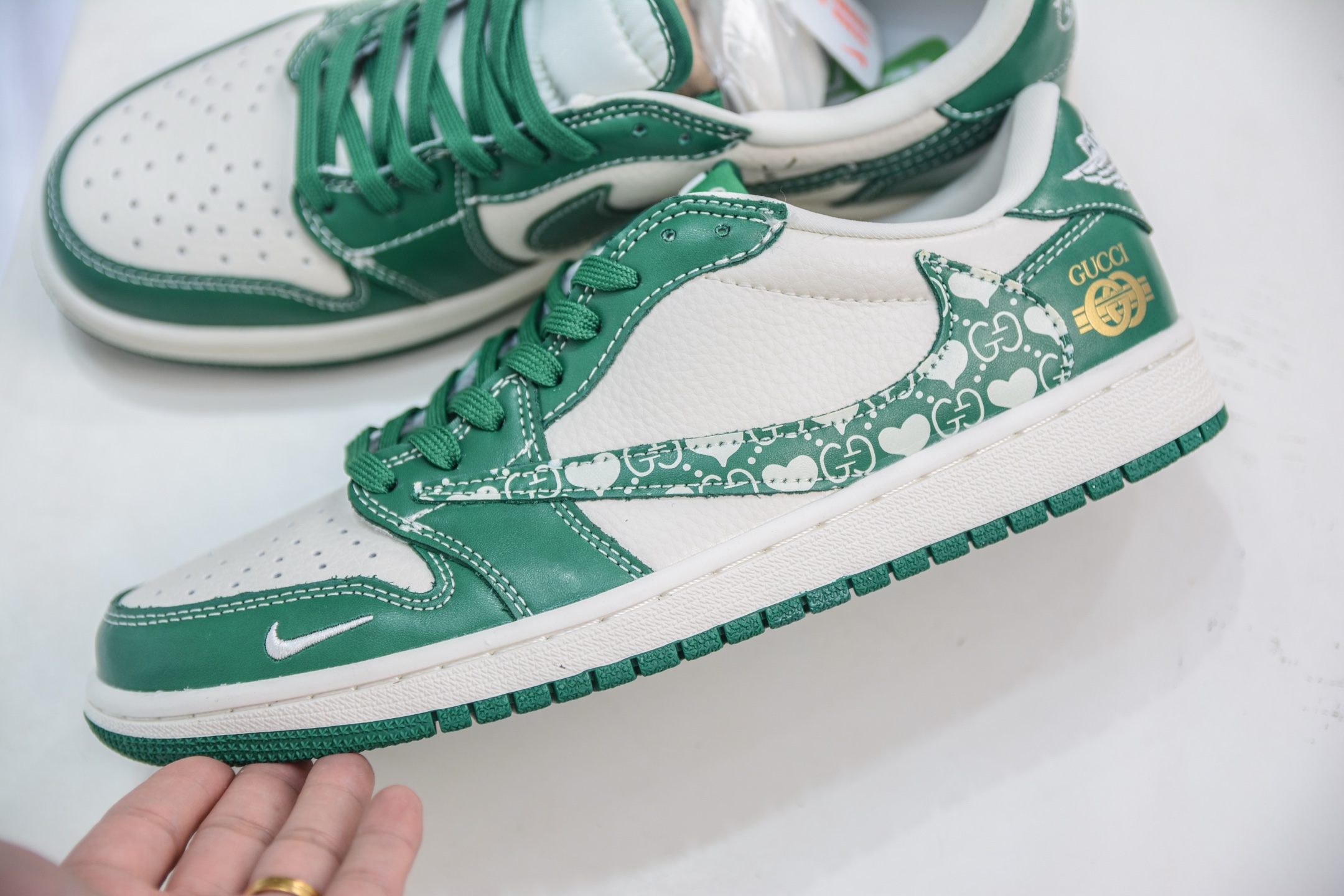 270 TS x Air Jordan x GUCCI AJ1 Low 倒钩低帮联名古驰-米白绿印花勾 LD2025-025-Chinese UA Cheap High Quatity Brand Clothes Bags handbags Sneakers wholesale wholesaler seller from China Factory suppliers Fashion Clothing Shoes best Quality Beautiful Price 270 TS x Air Jordan x GUCCI AJ1 Low 倒钩低帮联名古驰-米白绿印花勾 LD2025-025