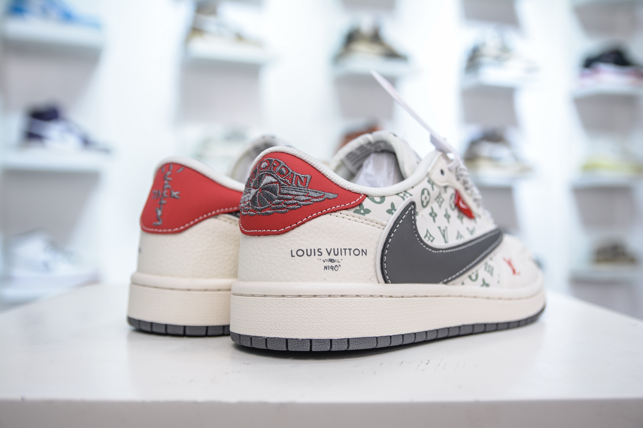 TS x Air Jordan x Louis Vuitton Air Jordan 1 Low - White Grey Red 6 i1751038160023 3578 0 5