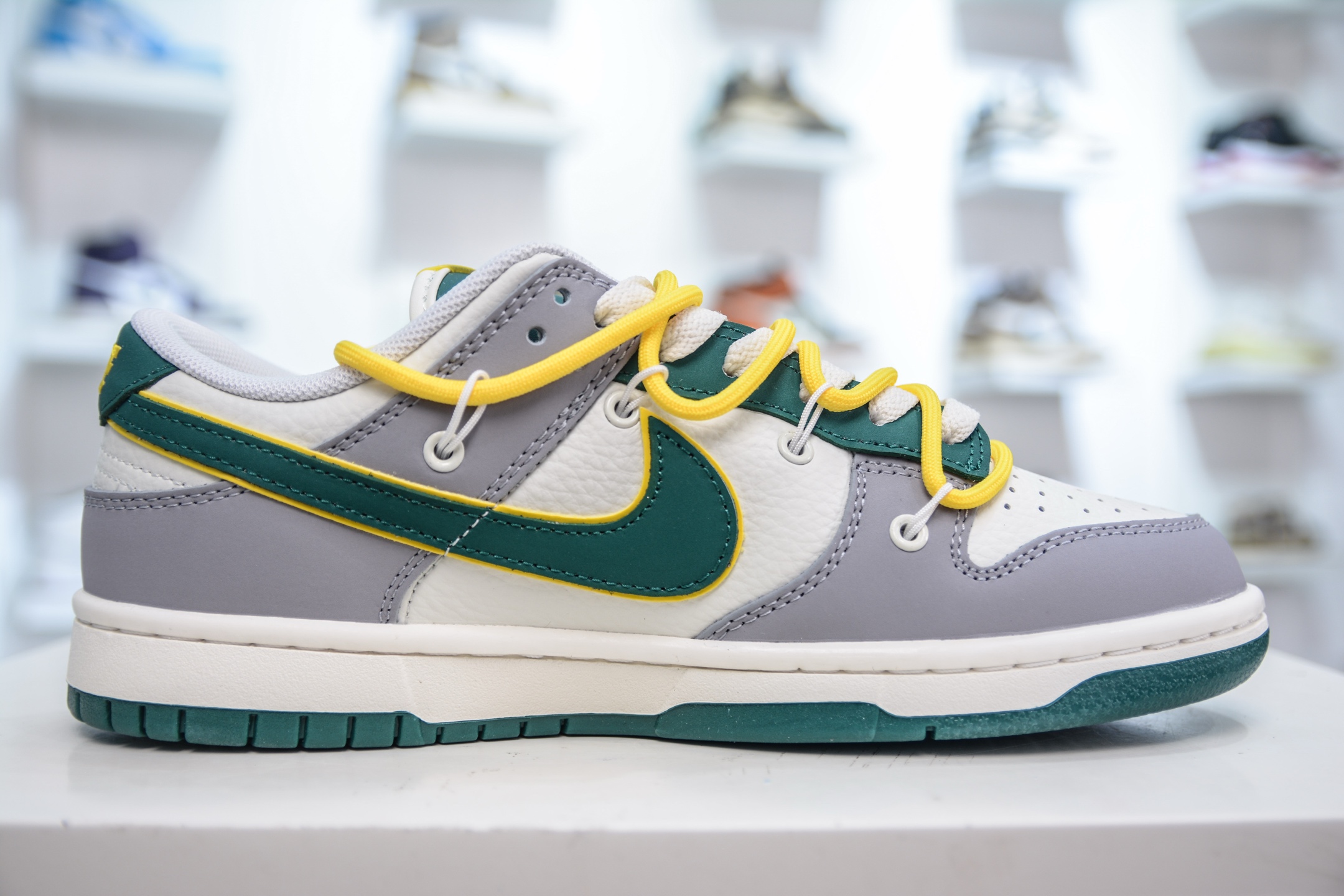 Nike SB Dunk Low x Stussy White Gray Green Yellow, Men's Sneakers 4 i1751038853919 2448 0 2
