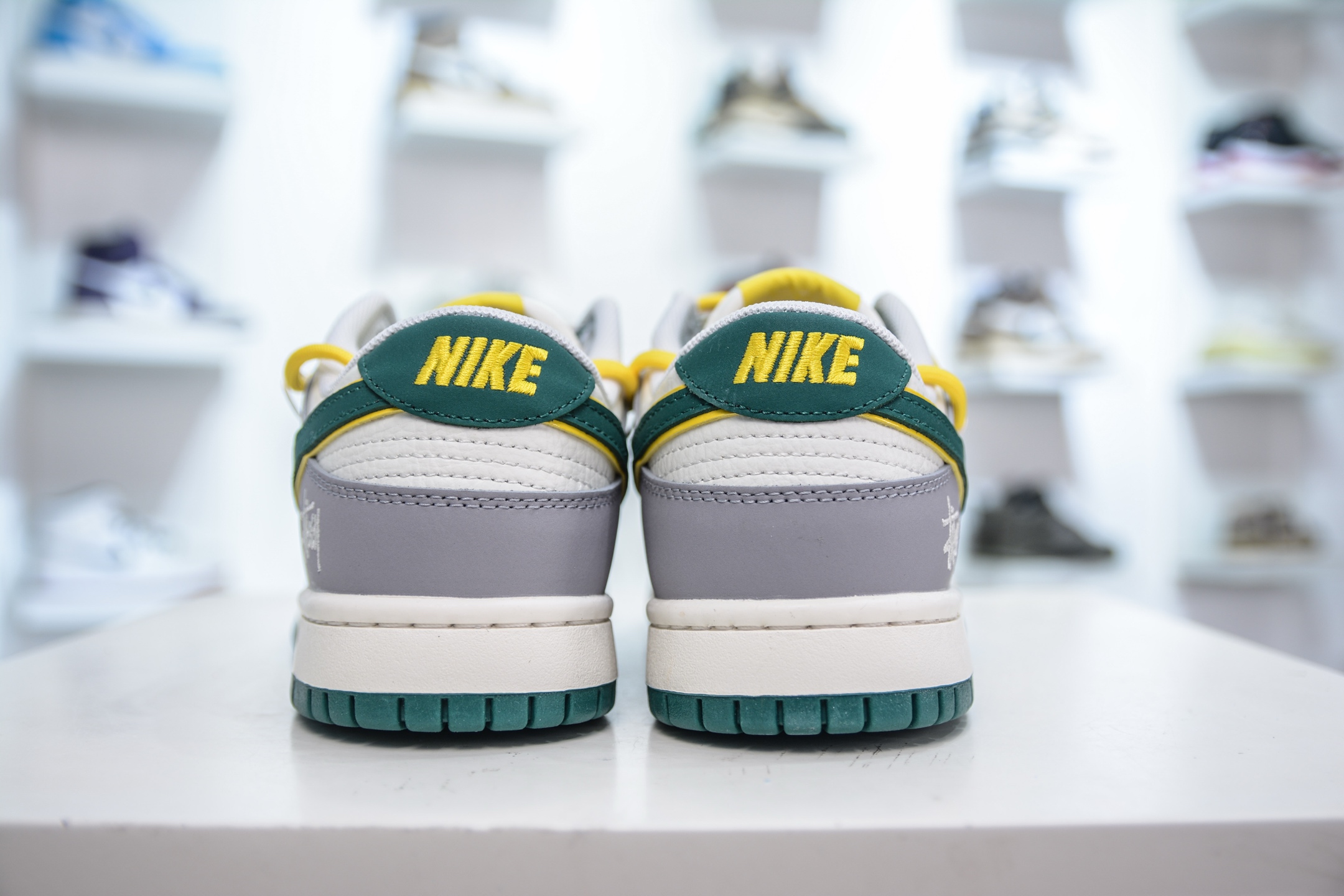 Nike SB Dunk Low x Stussy White Gray Green Yellow, Men's Sneakers 3 i1751038853979 9494 0 1