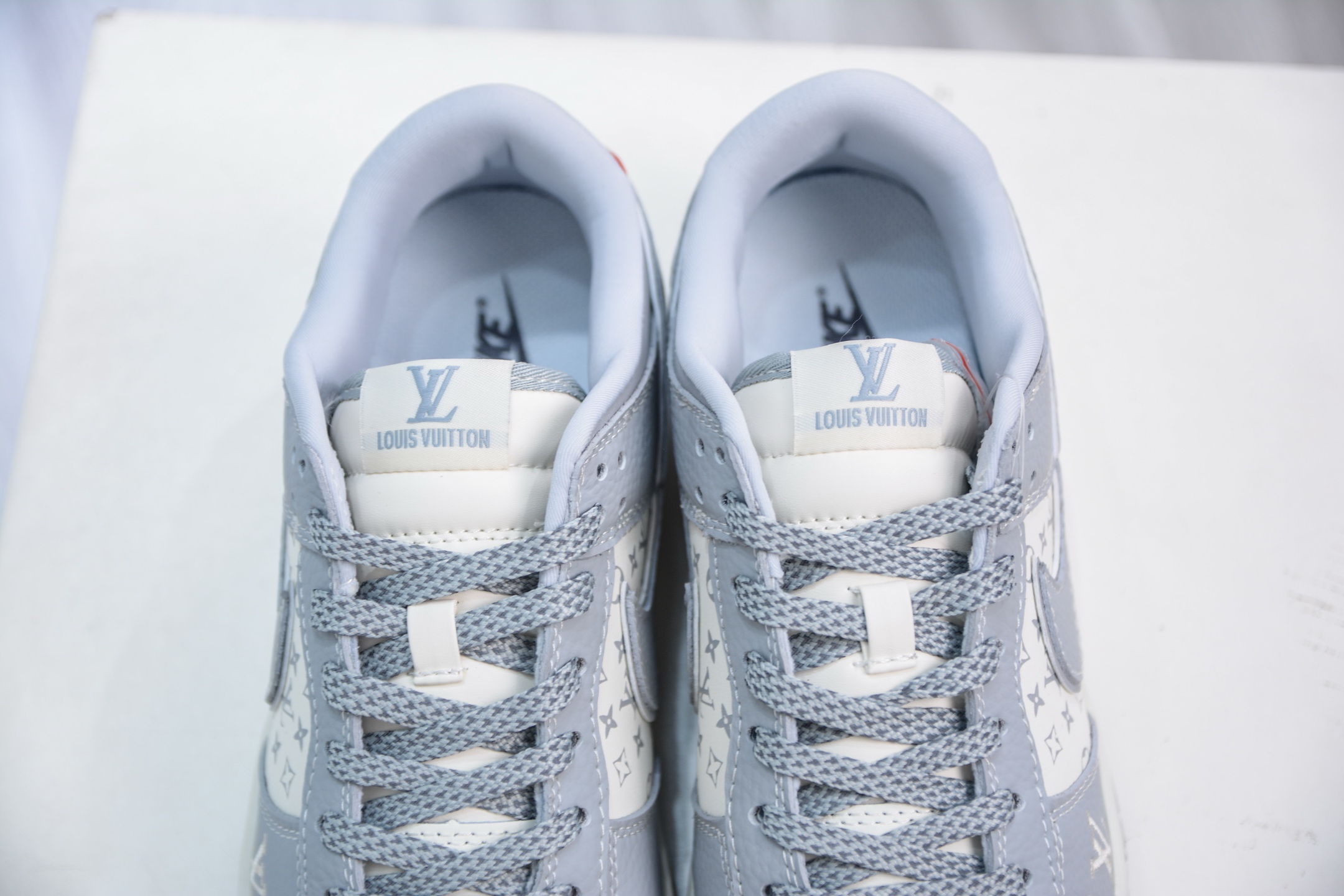 Nike SB Dunk Low x Louis Vuitton Grey White Designer Sneakers 8 i1751127510665 3417 0 8