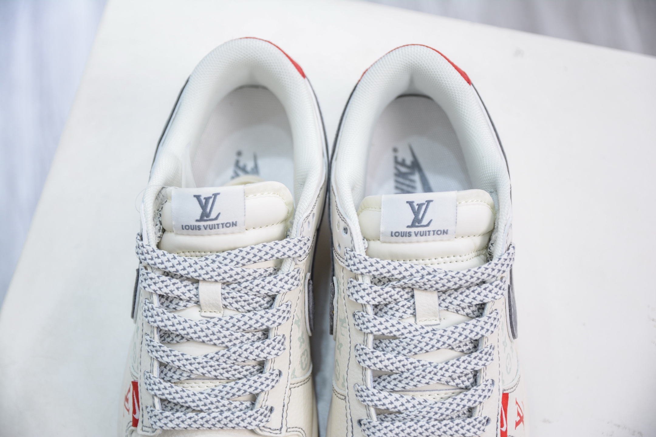 Nike SB Dunk Low x Louis Vuitton White Grey Red - Premium Collaboration 8 i1751127563348 7405 0 7