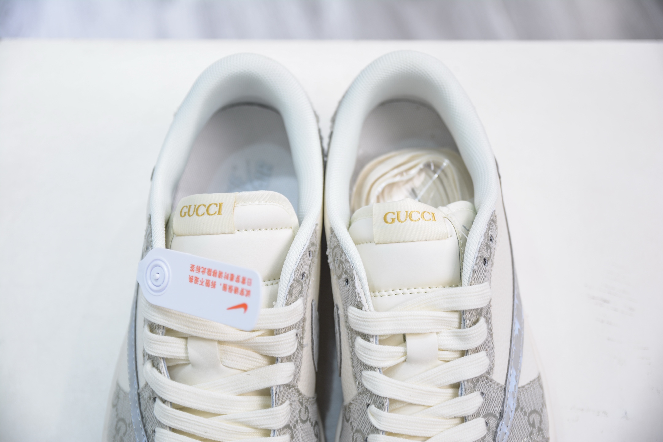 TS x Air Jordan x Gucci Air Jordan 1 Low - Grey Canvas Custom Sneakers 8 i1751127626954 6483 0 7
