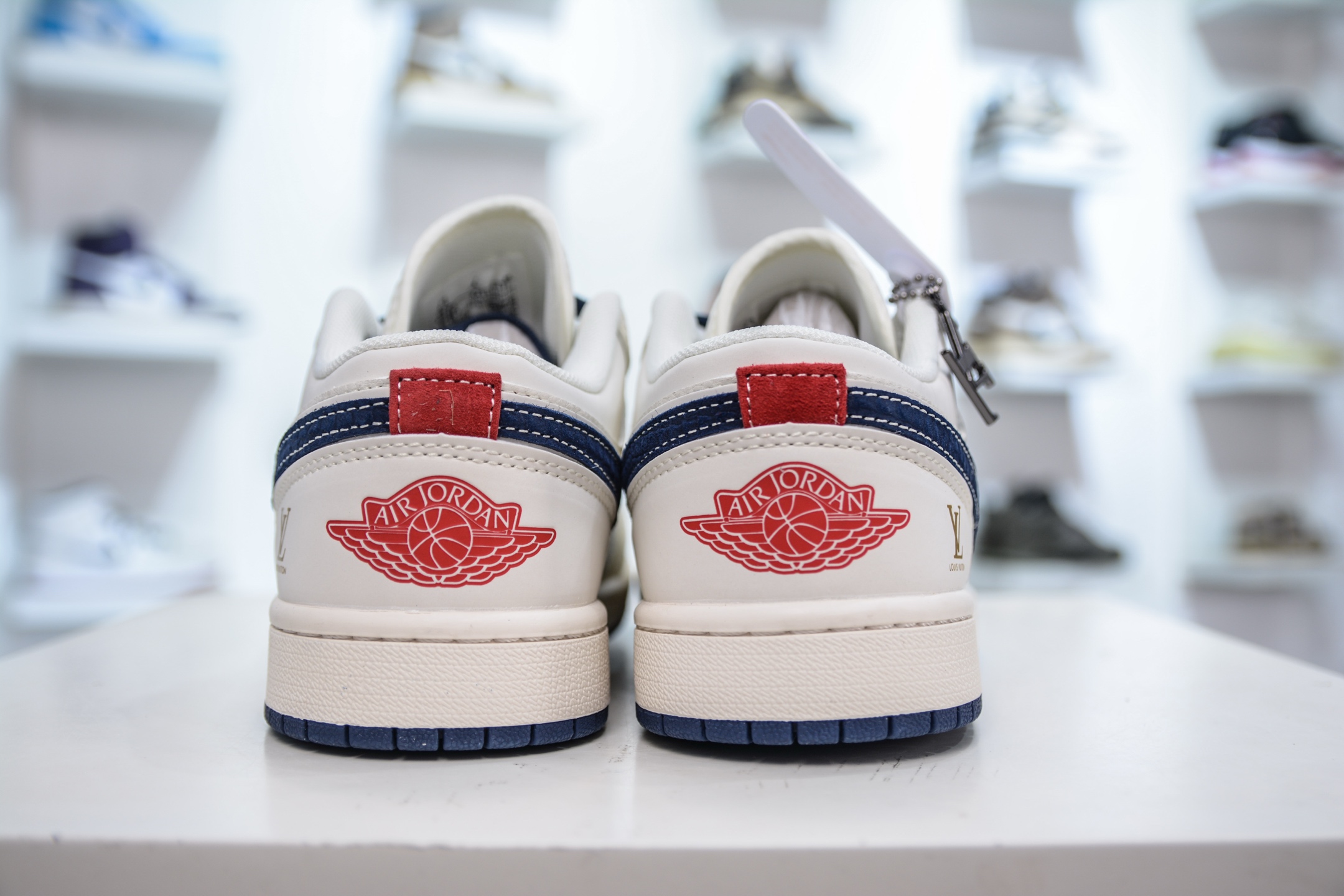 Air Jordan 1 Low x Louis Vuitton Custom Sneakers - White/Blue 3 i1751127673168 5815 0 1