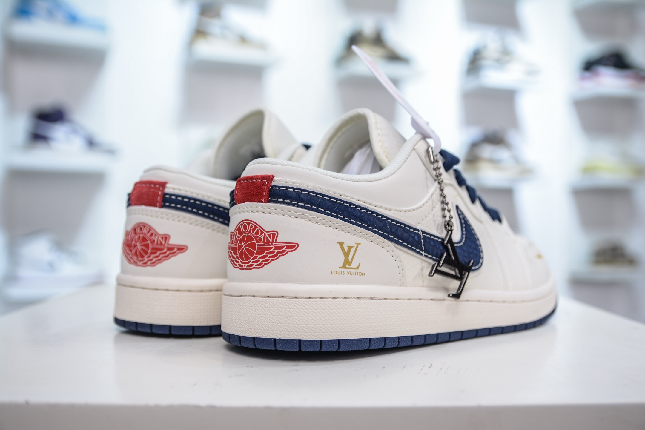 Air Jordan 1 Low x Louis Vuitton Custom Sneakers - White/Blue 7 i1751127674459 7197 0 5