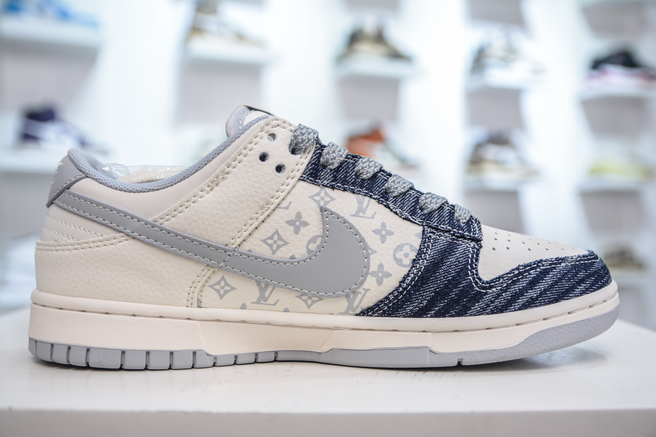 Nike SB Dunk Low x Louis Vuitton Denim Blue Sneakers, US Men's Sizes 4 i1751128349452 8844 0 2