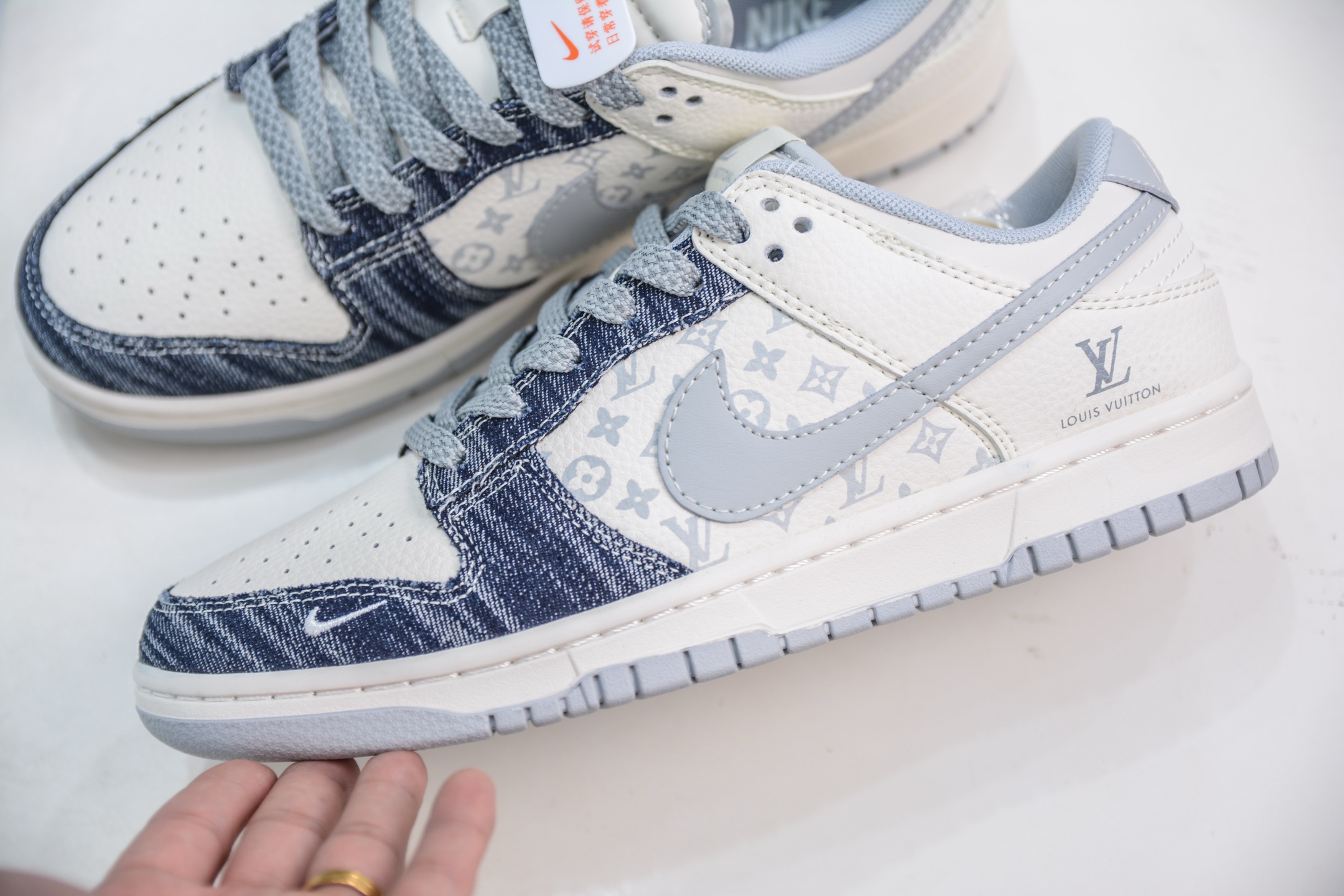 Nike SB Dunk Low x Louis Vuitton Denim Blue Sneakers, US Men's Sizes 8 i1751128349713 4374 0 6