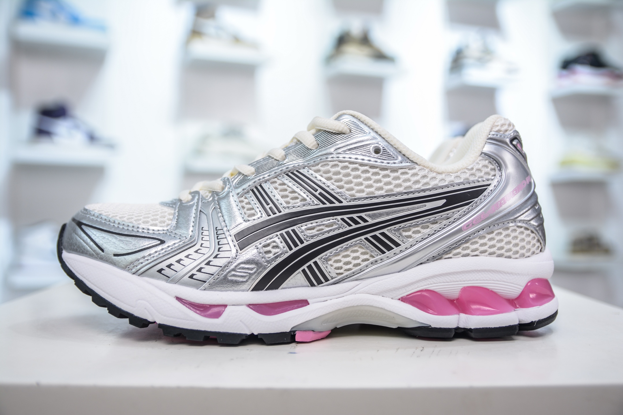 ASICS Gel-Kayano 14: Silver & White Lightweight Running Shoes 2 i1751295941066 931 0 0