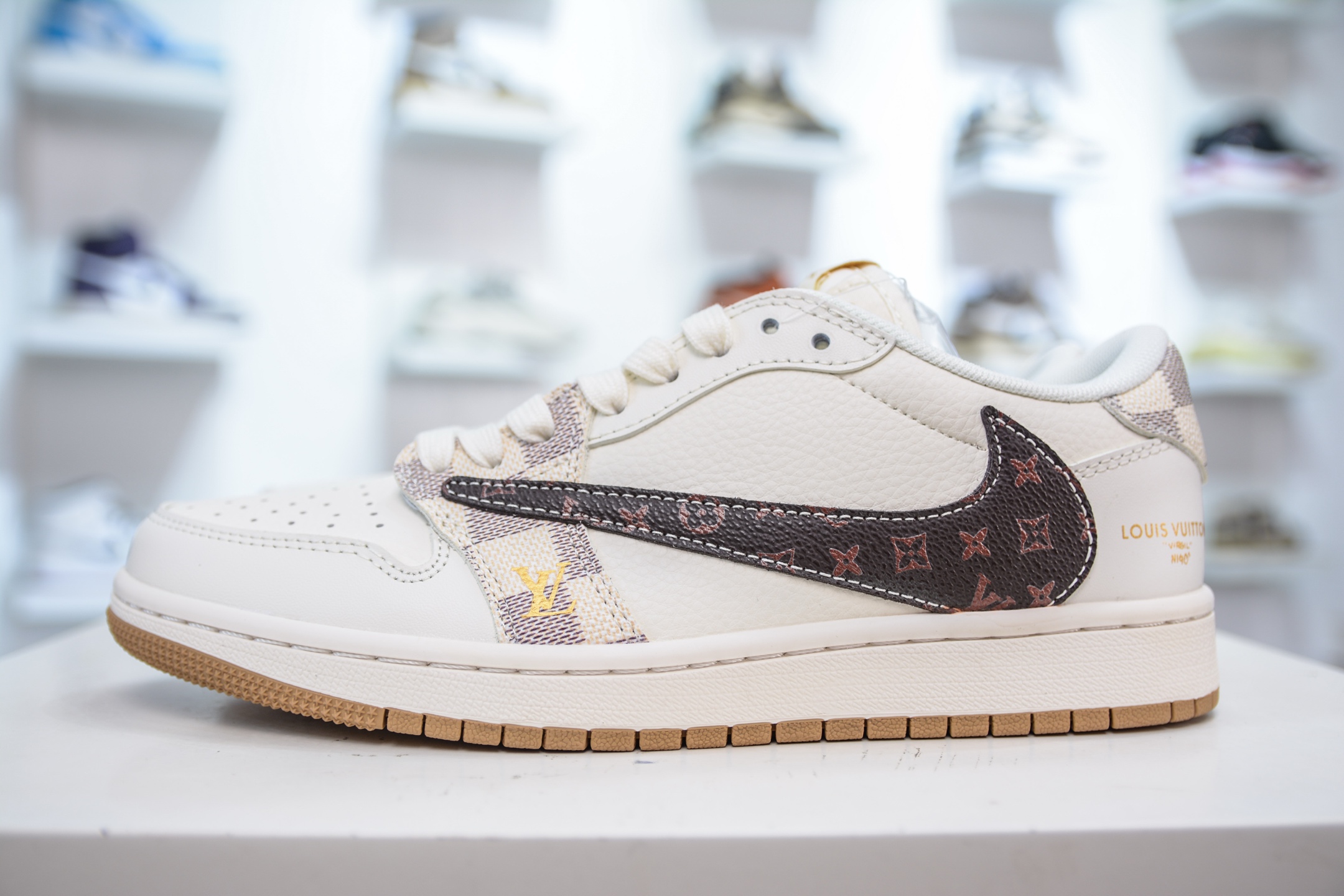 TS x Air Jordan x Louis Vuitton Air Jordan 1 Low - Brown Custom Sneaker 1 i1751637497195 7100 0 0